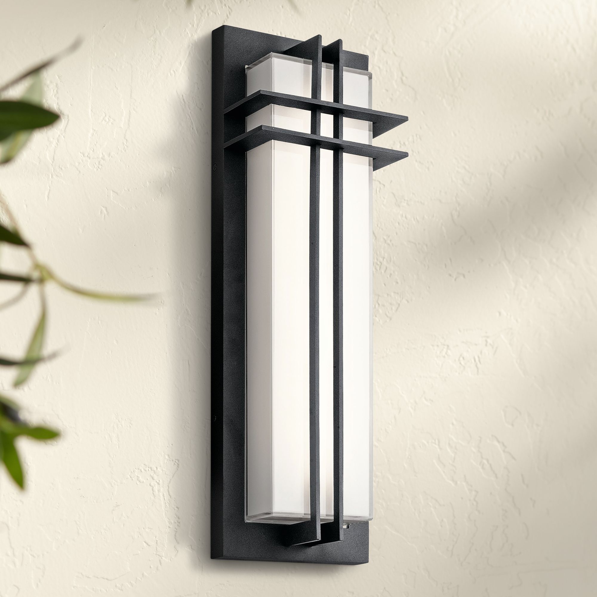 Kichler Manhattan 22"H Textured Black LED Outdoor Wall Light