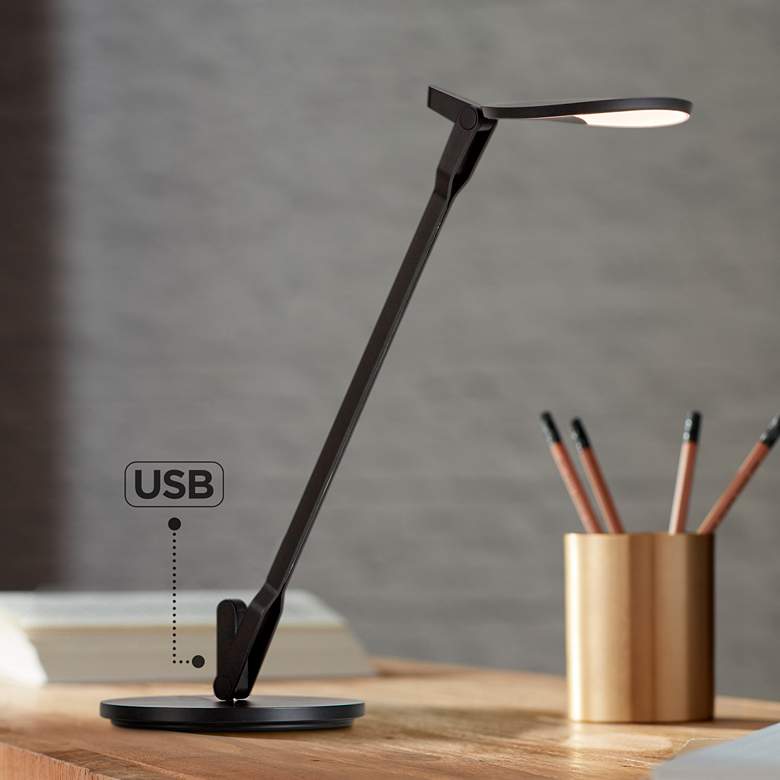 Image 1 Koncept Splitty Matte Black LED Desk Lamp with USB Port