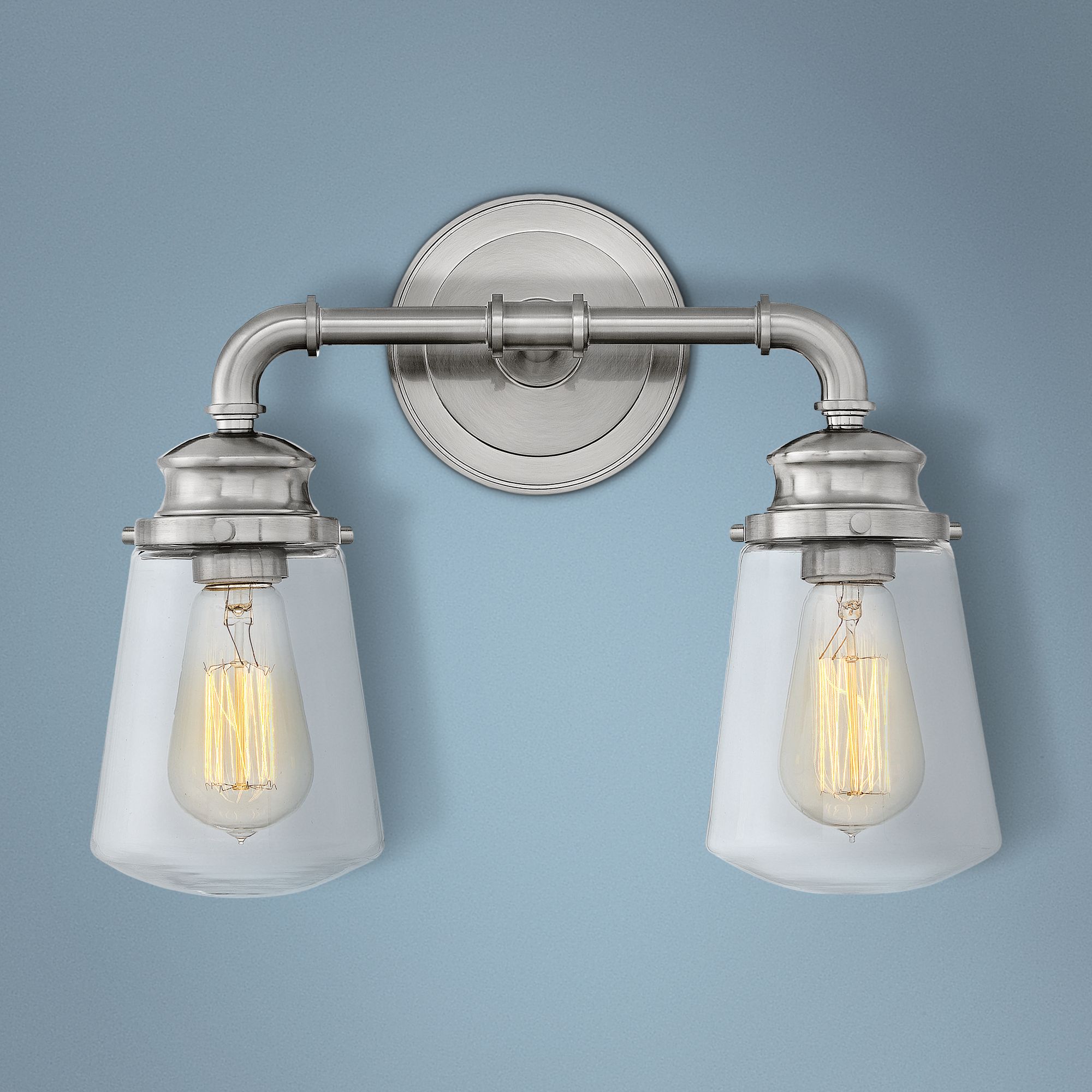 Hinkley Fritz 11 3/4"H Brushed Nickel 2-Light Wall Sconce