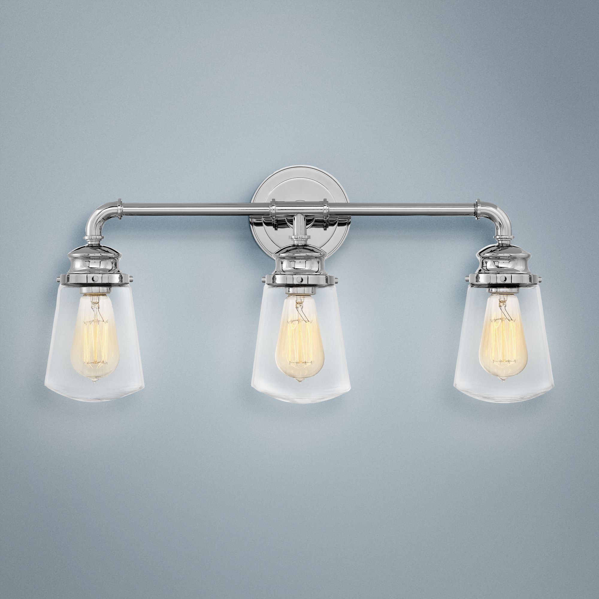 Hinkley Fritz 24" Wide Chrome 3-Light Bath Light