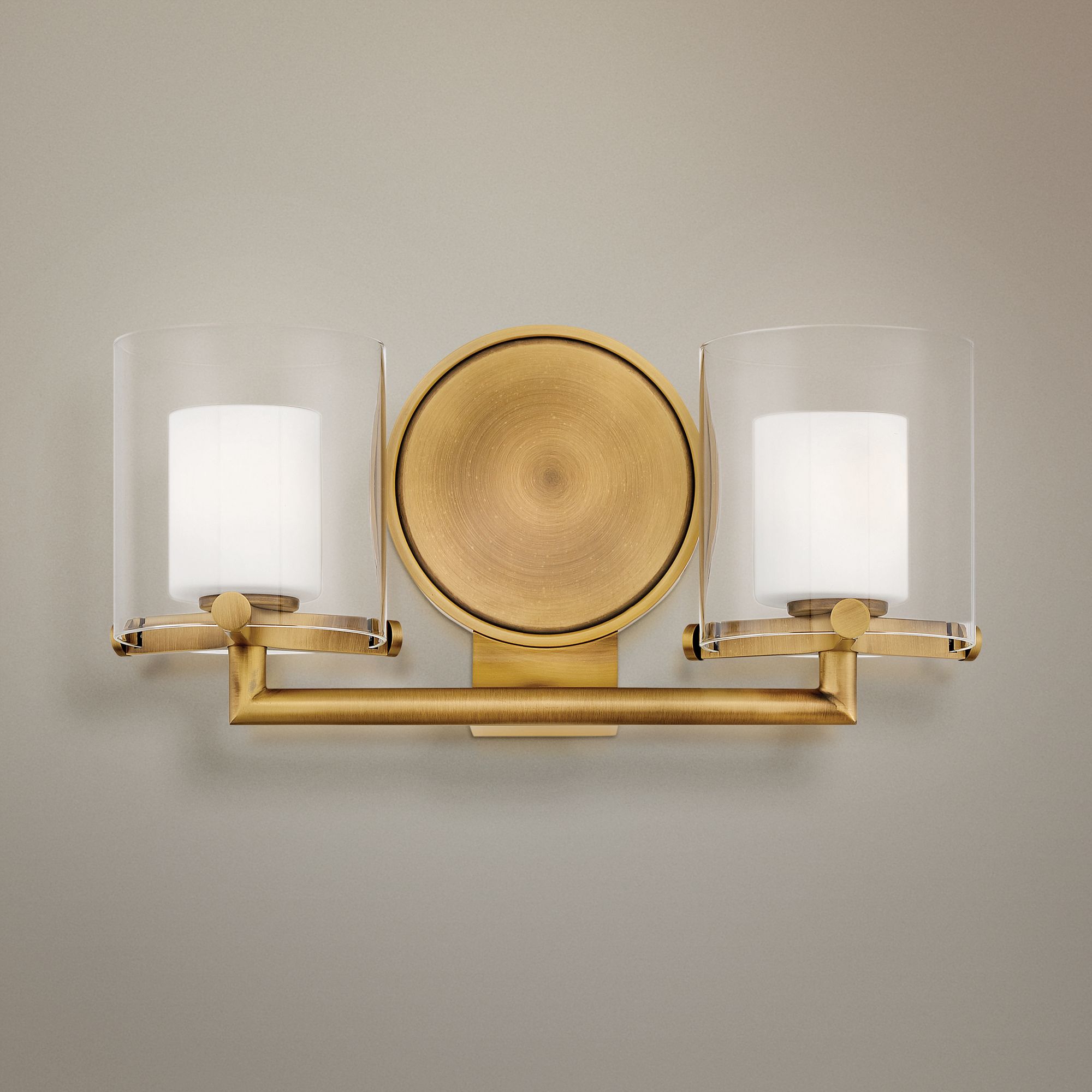 Hinkley Rixon 7" High Heritage Brass 2-Light LED Wall Sconce