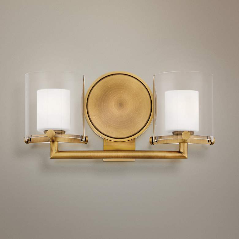 Hinkley Rixon 7&quot; High Heritage Brass 2-Light LED Wall Sconce