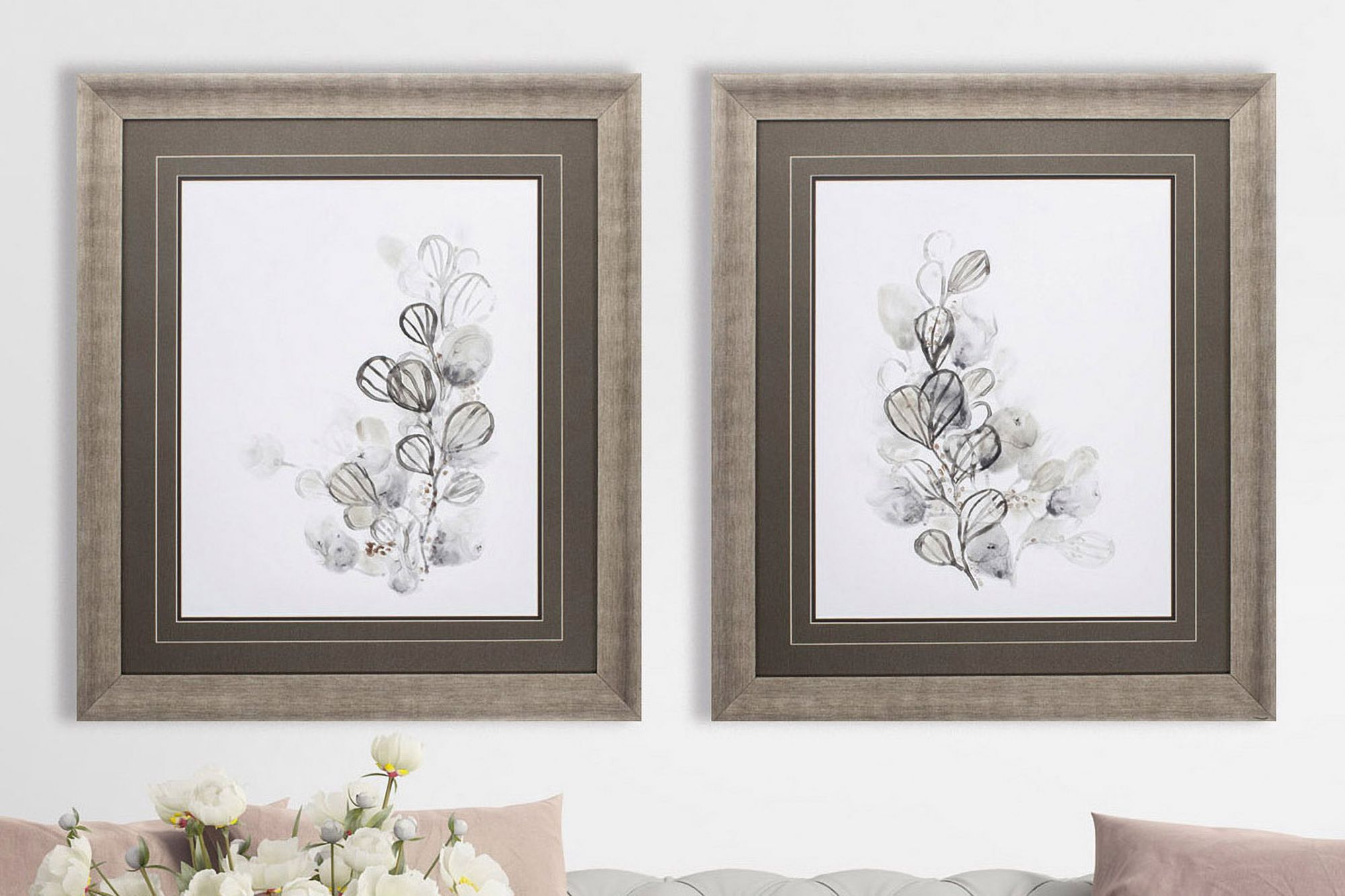 Neutral Botany 32" High 2-Piece Framed Wall Art Set