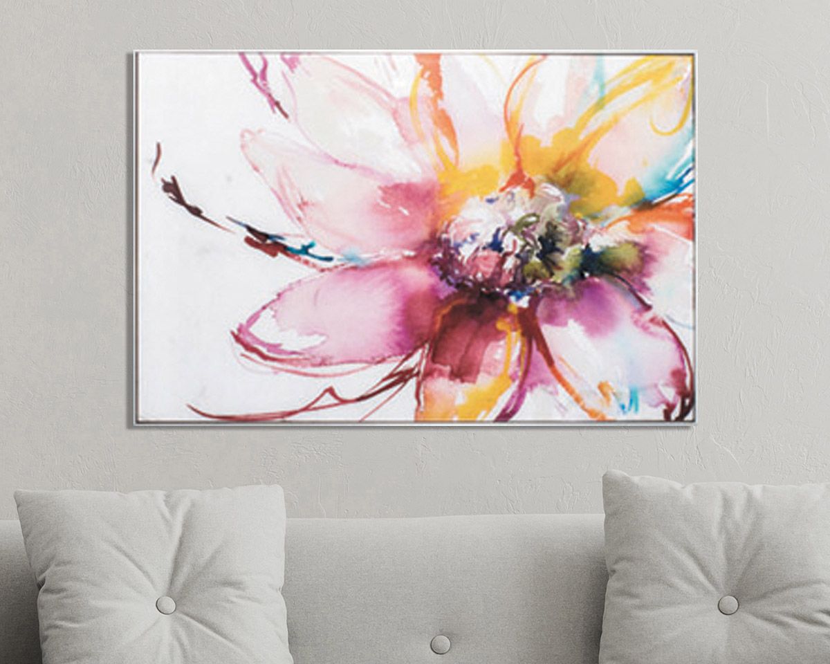 Flower Burst 36" Wide Framed Wall Art