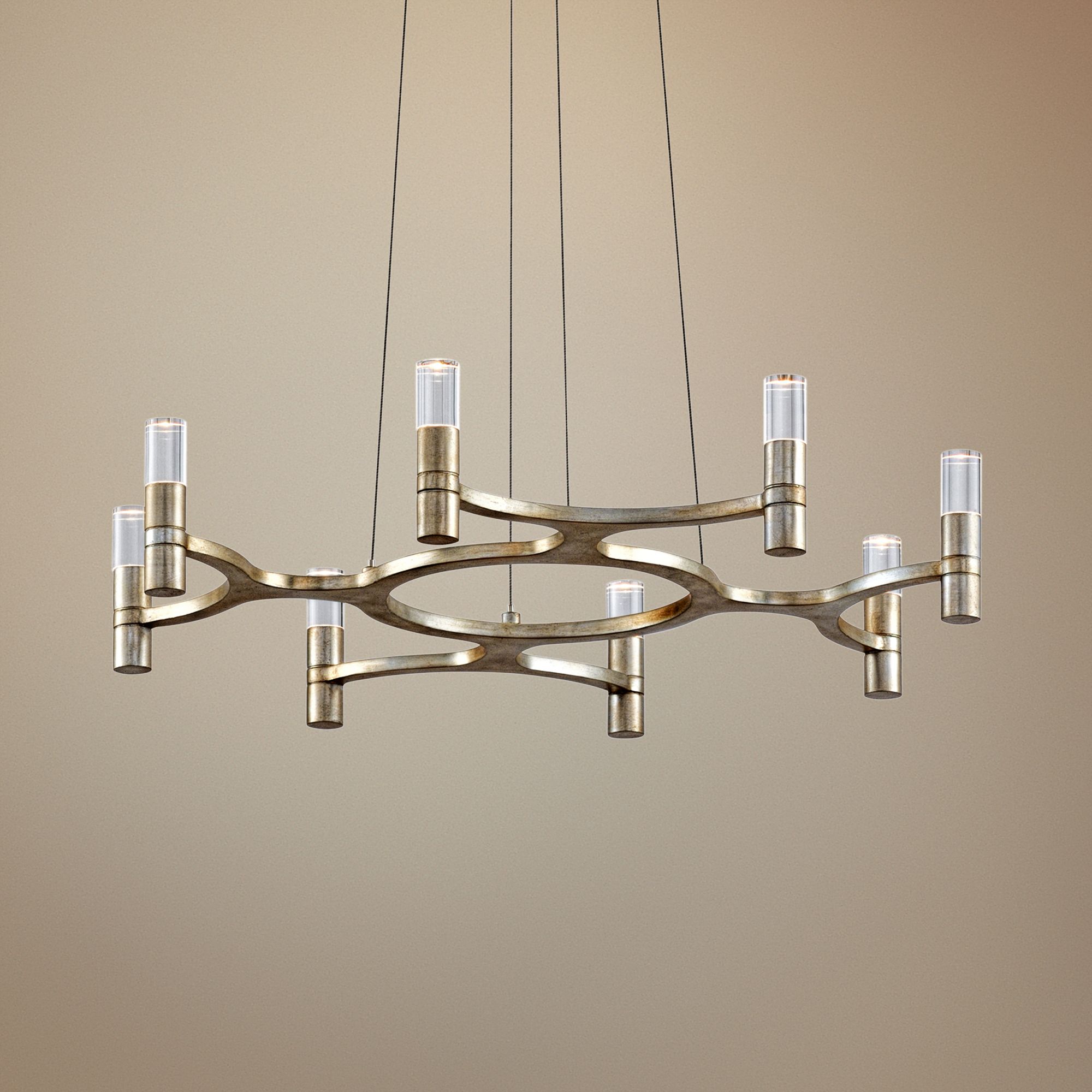 Corbett Nexus 28" Wide Silver Leaf 8-Light LED Chandelier