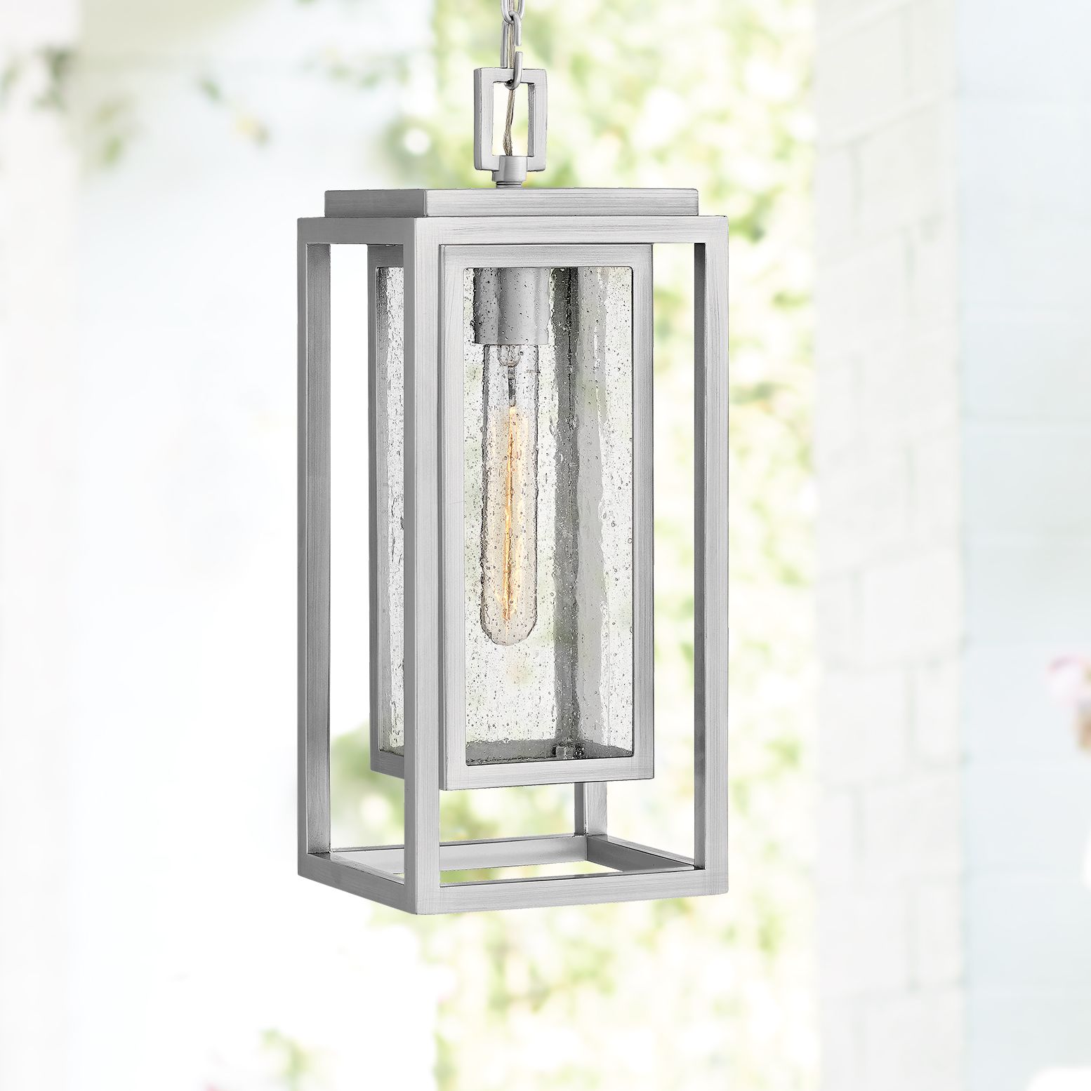 Hinkley Republic 16 3/4"H Satin Nickel Outdoor Hanging Light