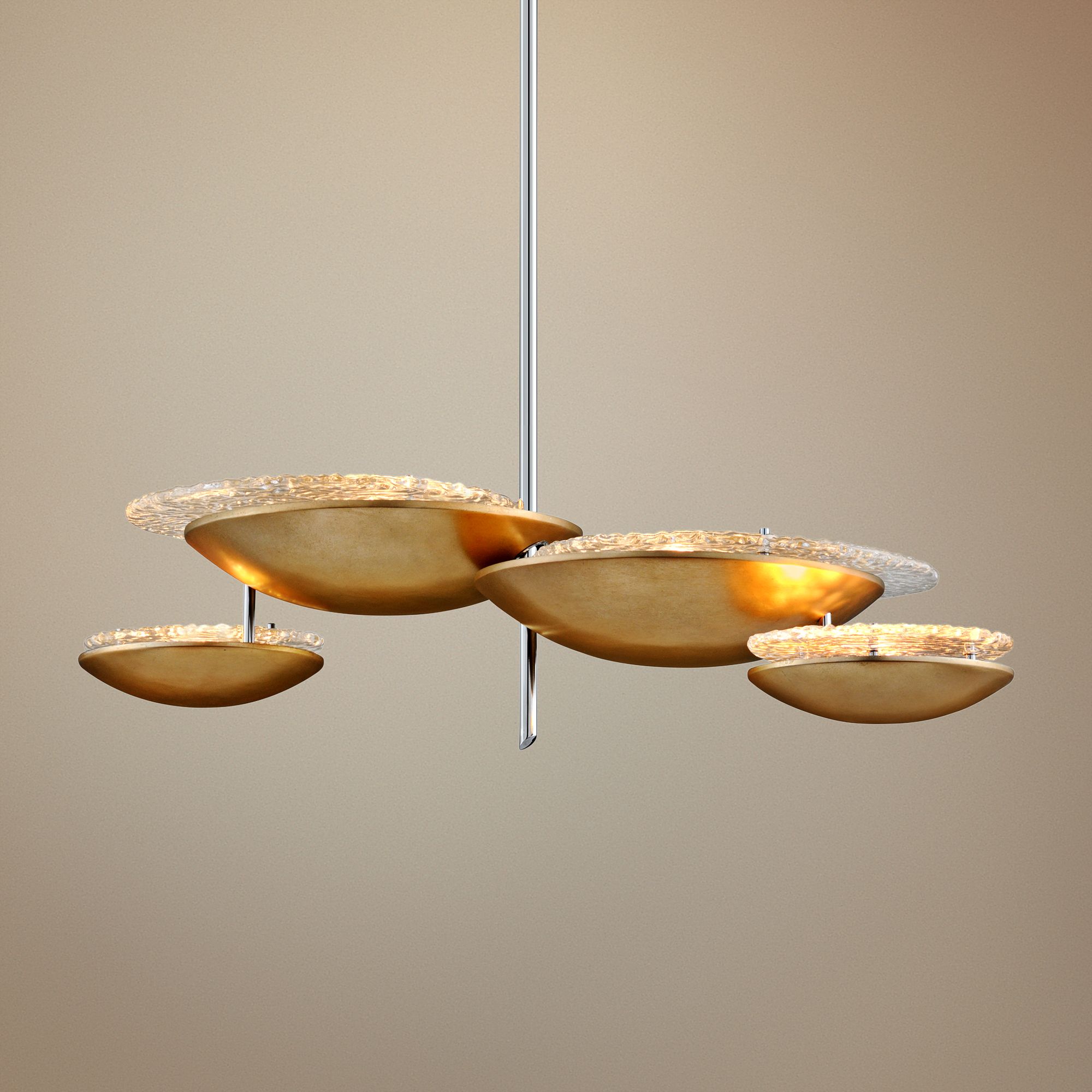 Corbett Libra 46 1/4" Wide Silver Leaf 4-Light LED Pendant