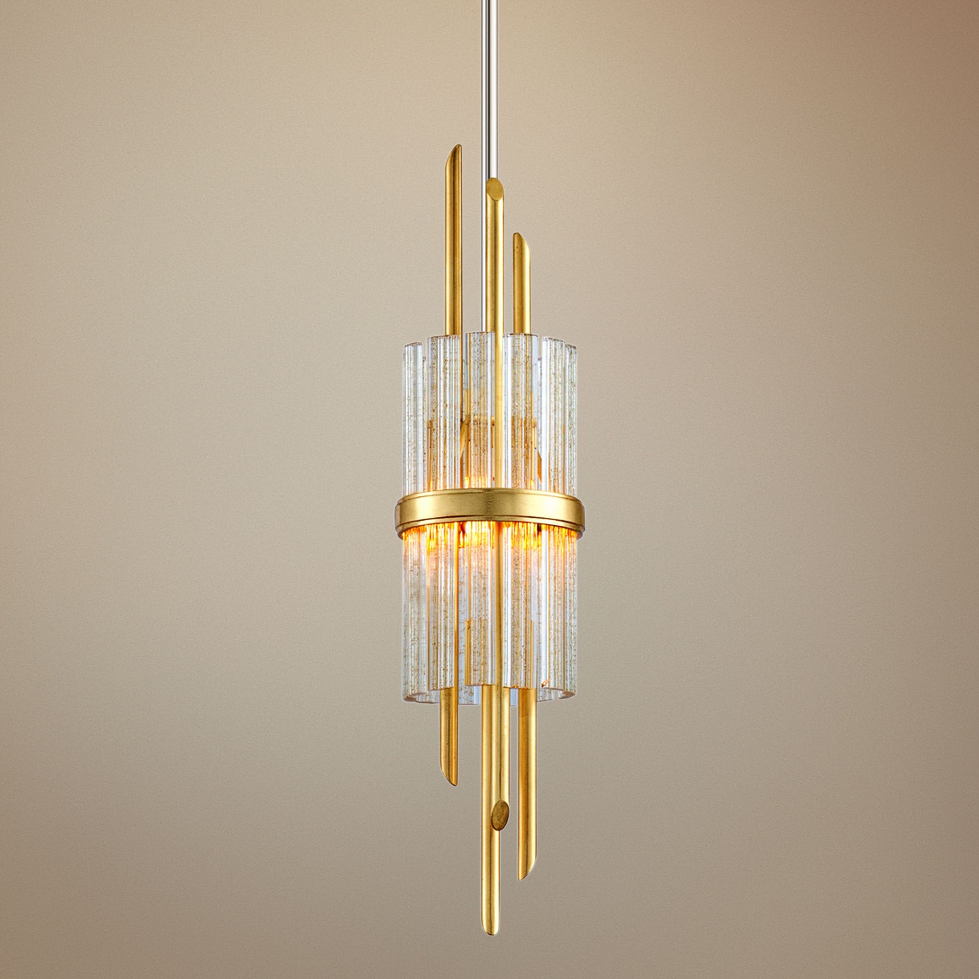 Corbett Symphony 6 1/2" Wide Gold Leaf Mini Pendant