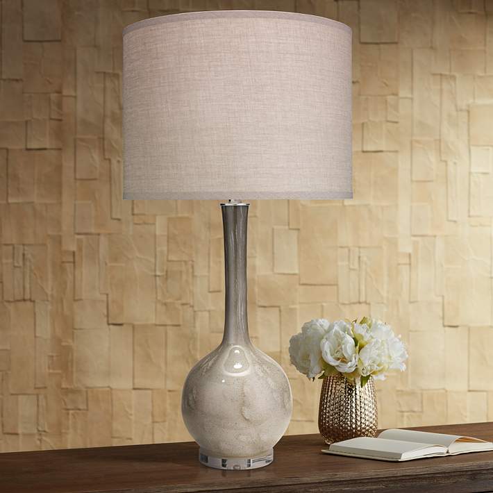 Jamie Young Florence Taupe Glass Table, Florence Flask Table Lamp