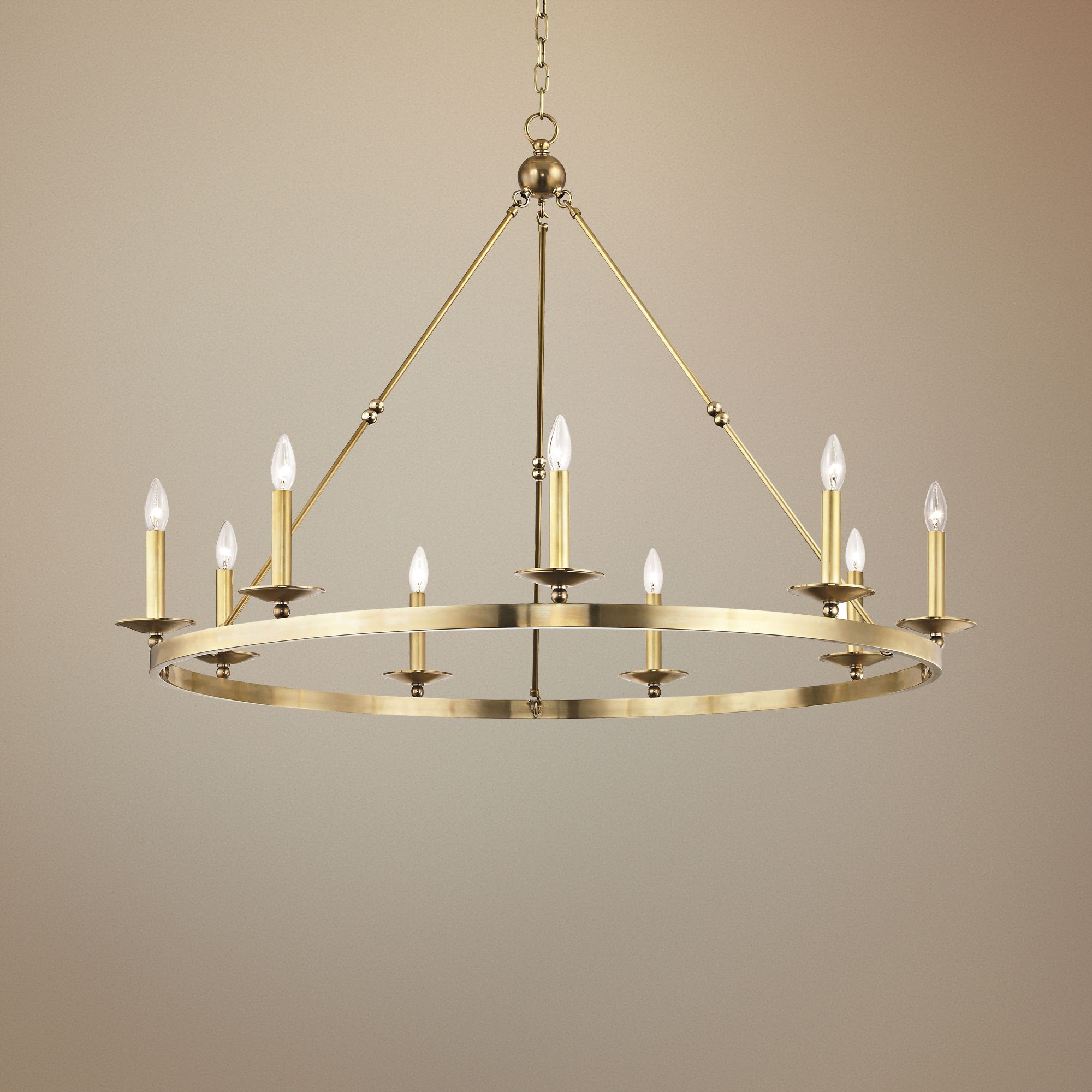 Allendale 46 3/4" Wide Aged Brass 9-Light Chandelier