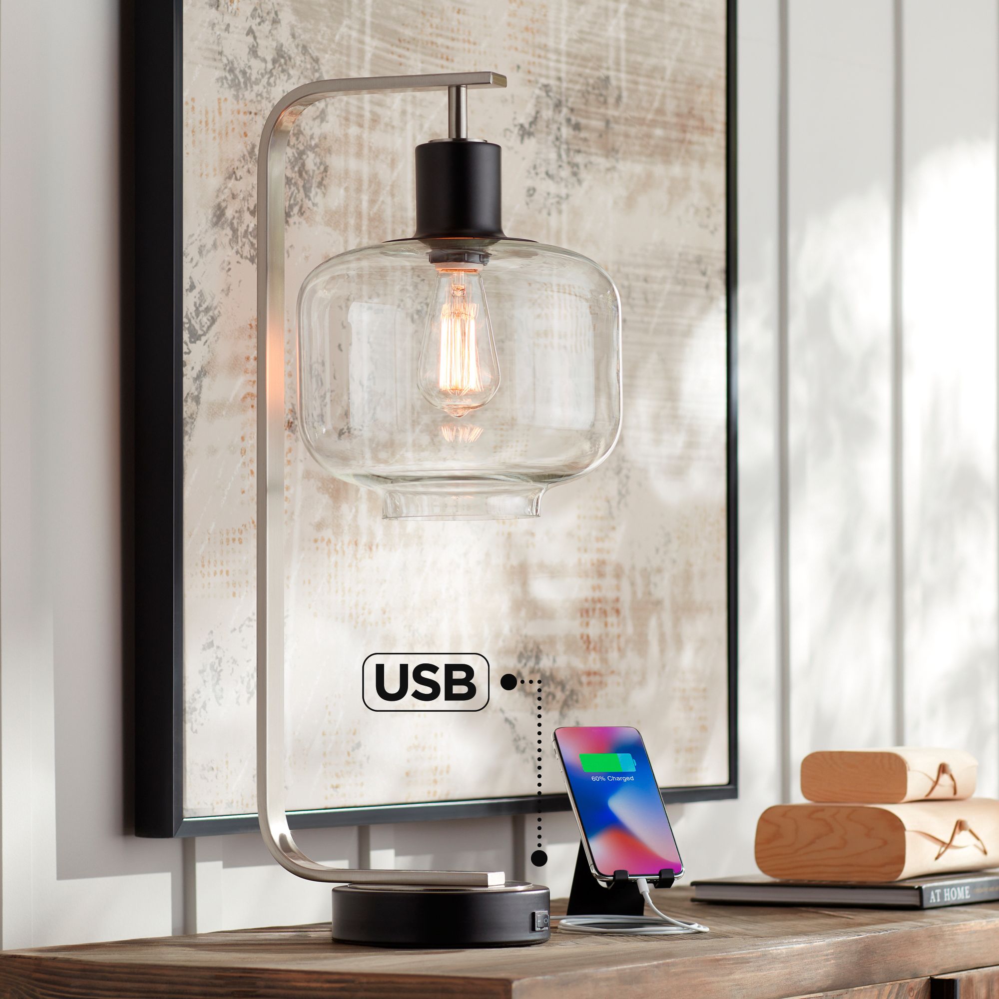 Franklin Iron Works Tobias Industrial Table Lamp