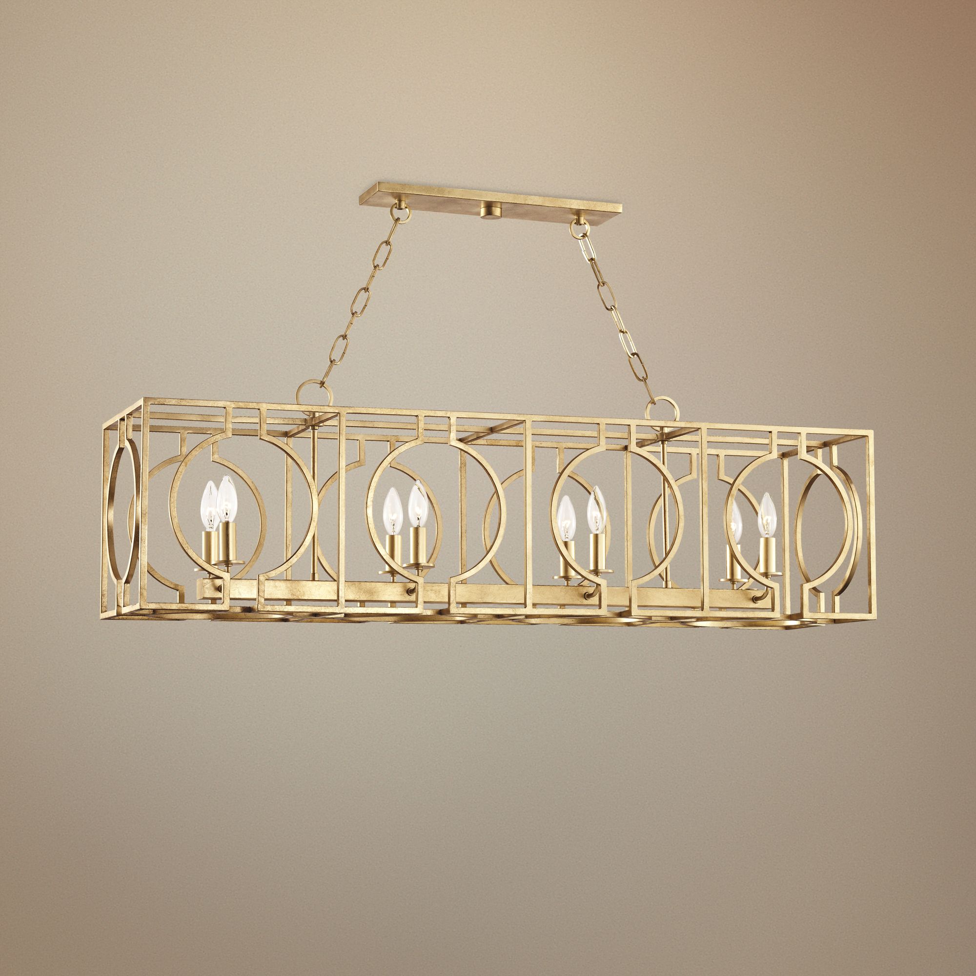 Octavio 46" Wide Gold Leaf Kitchen Island Light Pendant