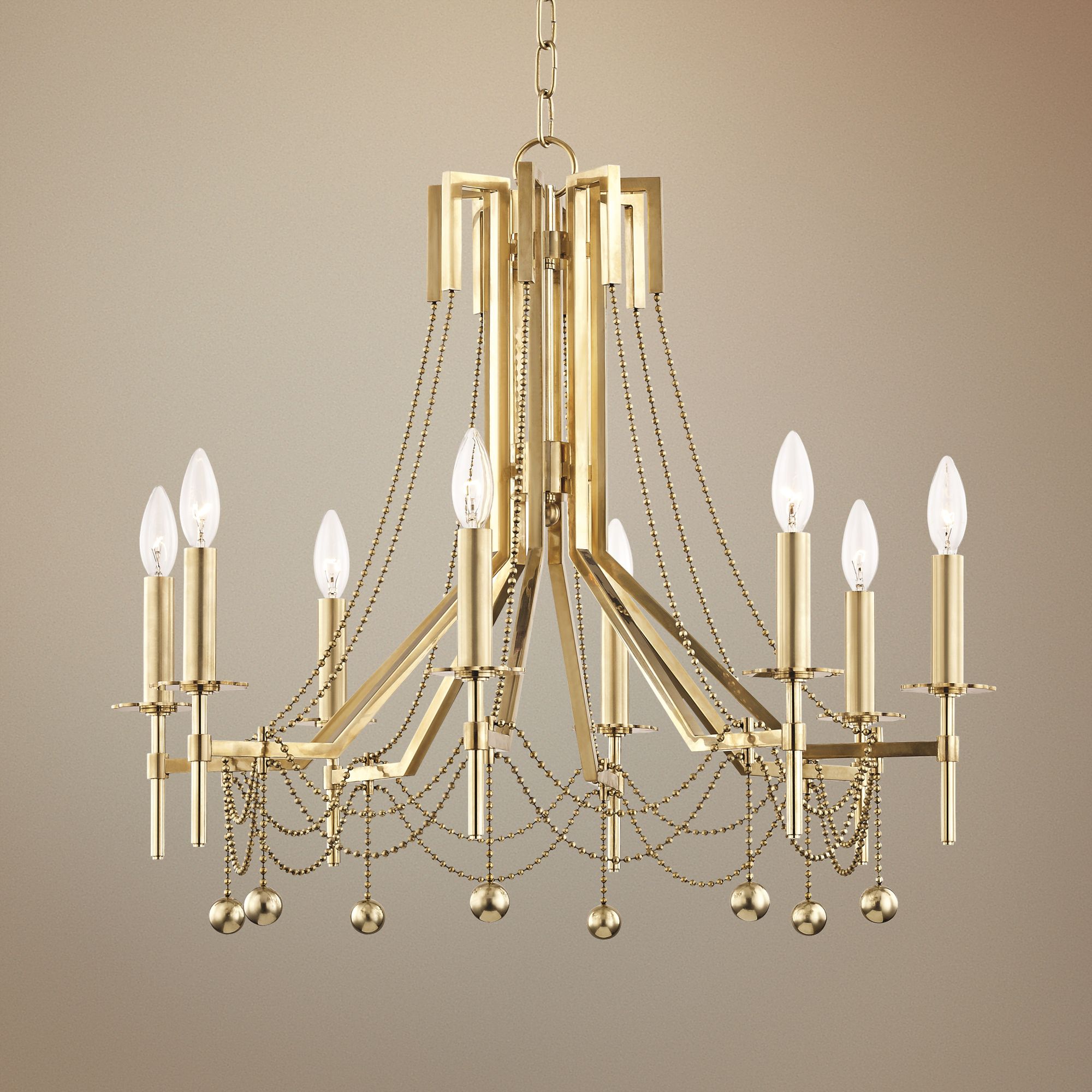 Hudson Valley Zariah 27 1/2"W Aged Brass 8-Light Chandelier