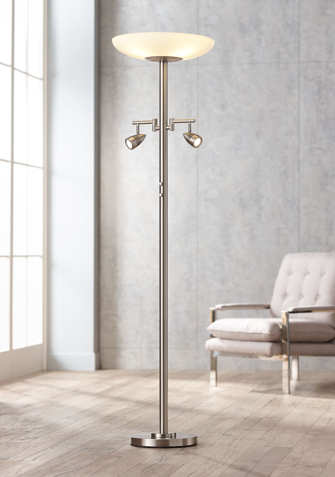 Ventura Light Blaster Torchiere with Adjustable Side Lights