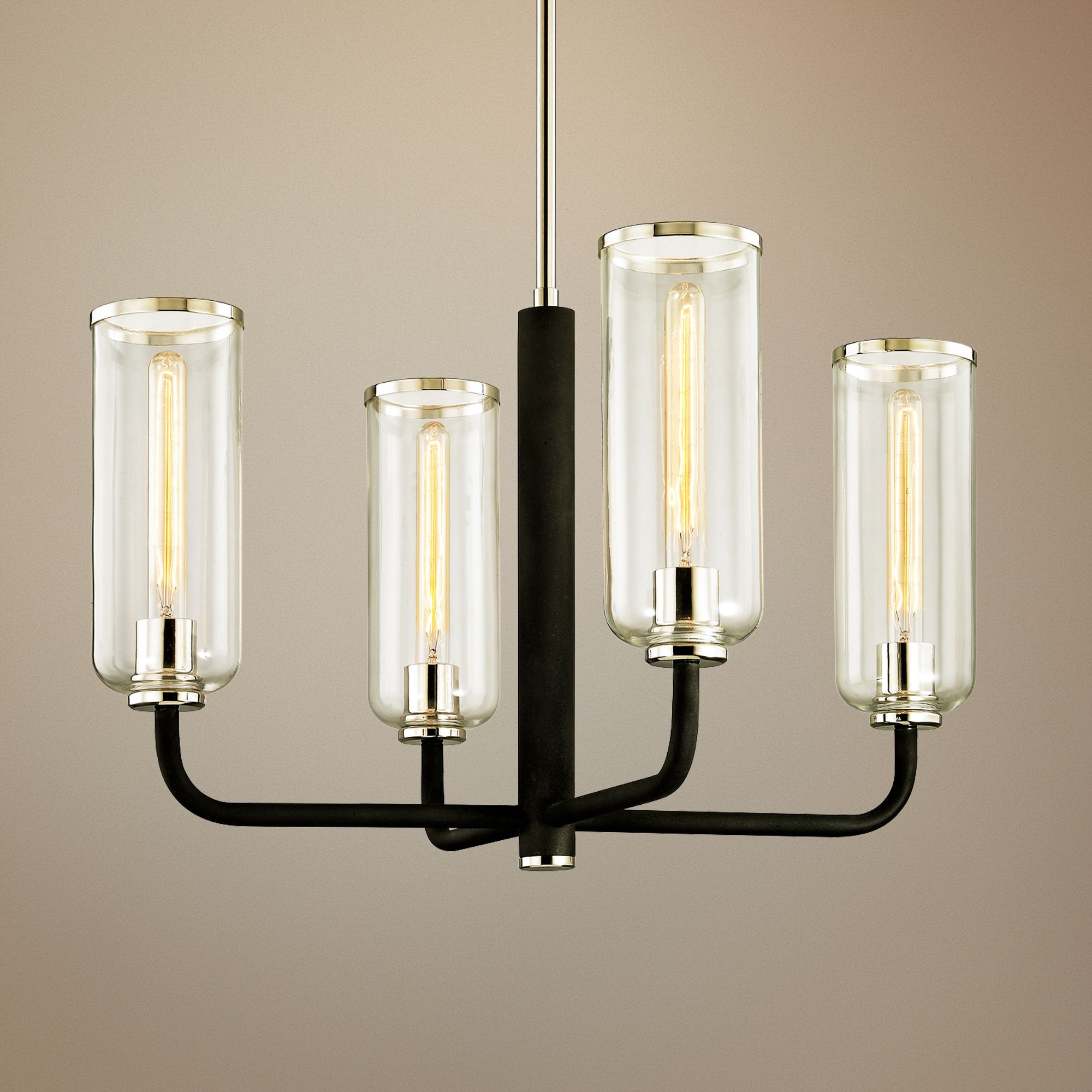 Aeon 28 3/4" Wide Carbide Black 4-Light Chandelier