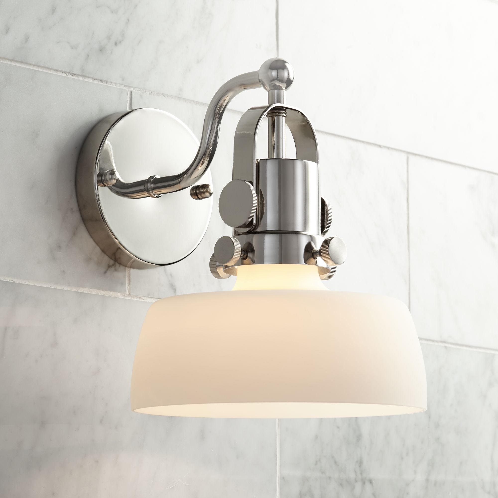 Possini Euro Fella 9 1/2" High Polished Nickel Wall Sconce