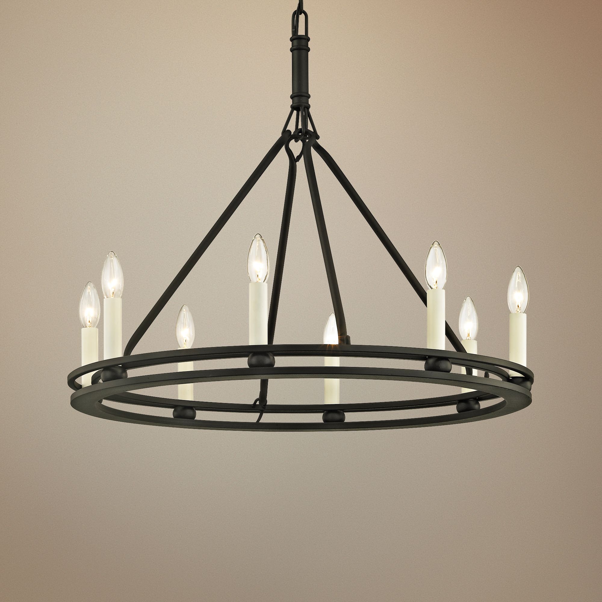 Sutton 27 1/2" Wide Textured Black 8-Light Chandelier