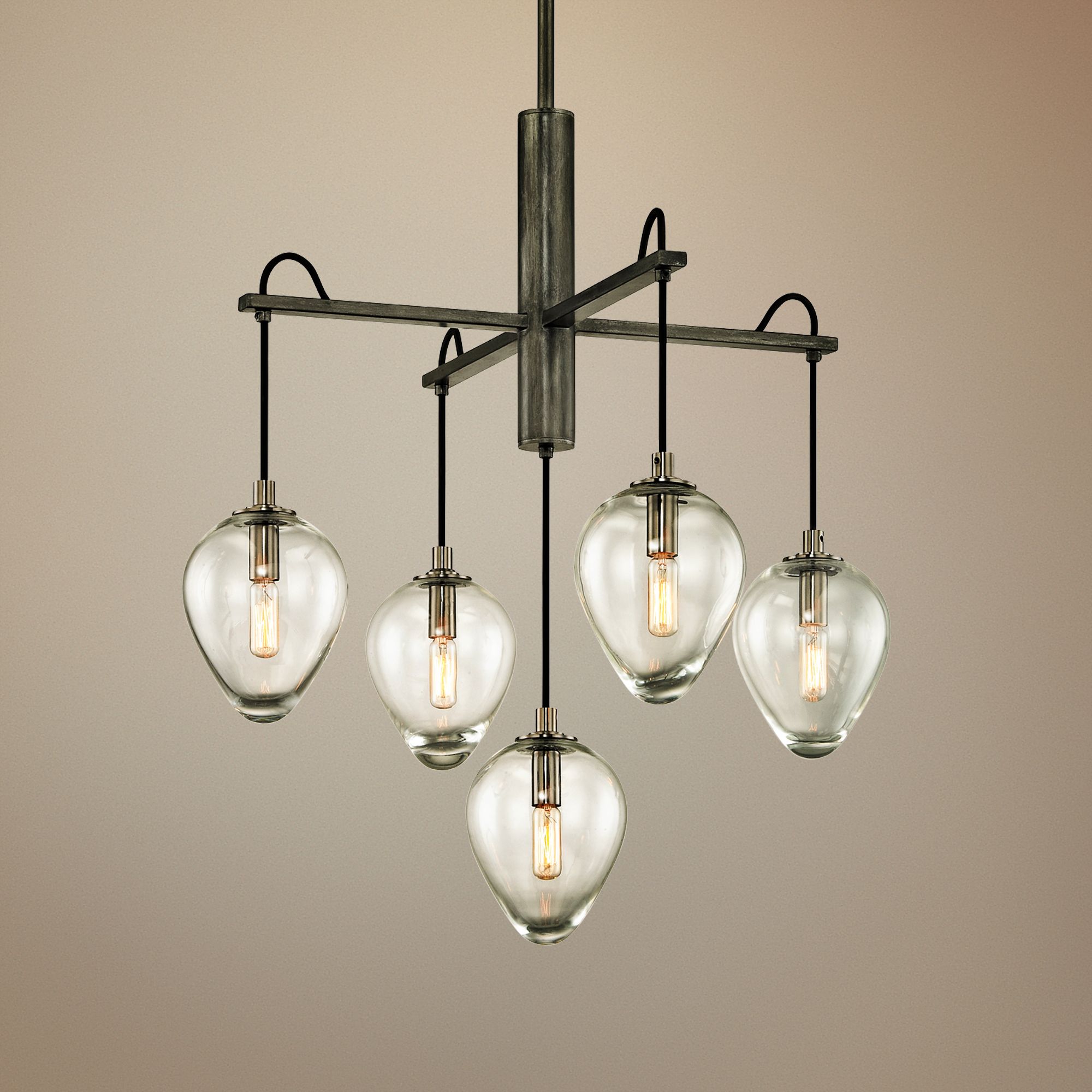 Brixton 26" Wide Gunmetal 5-Light Pendant