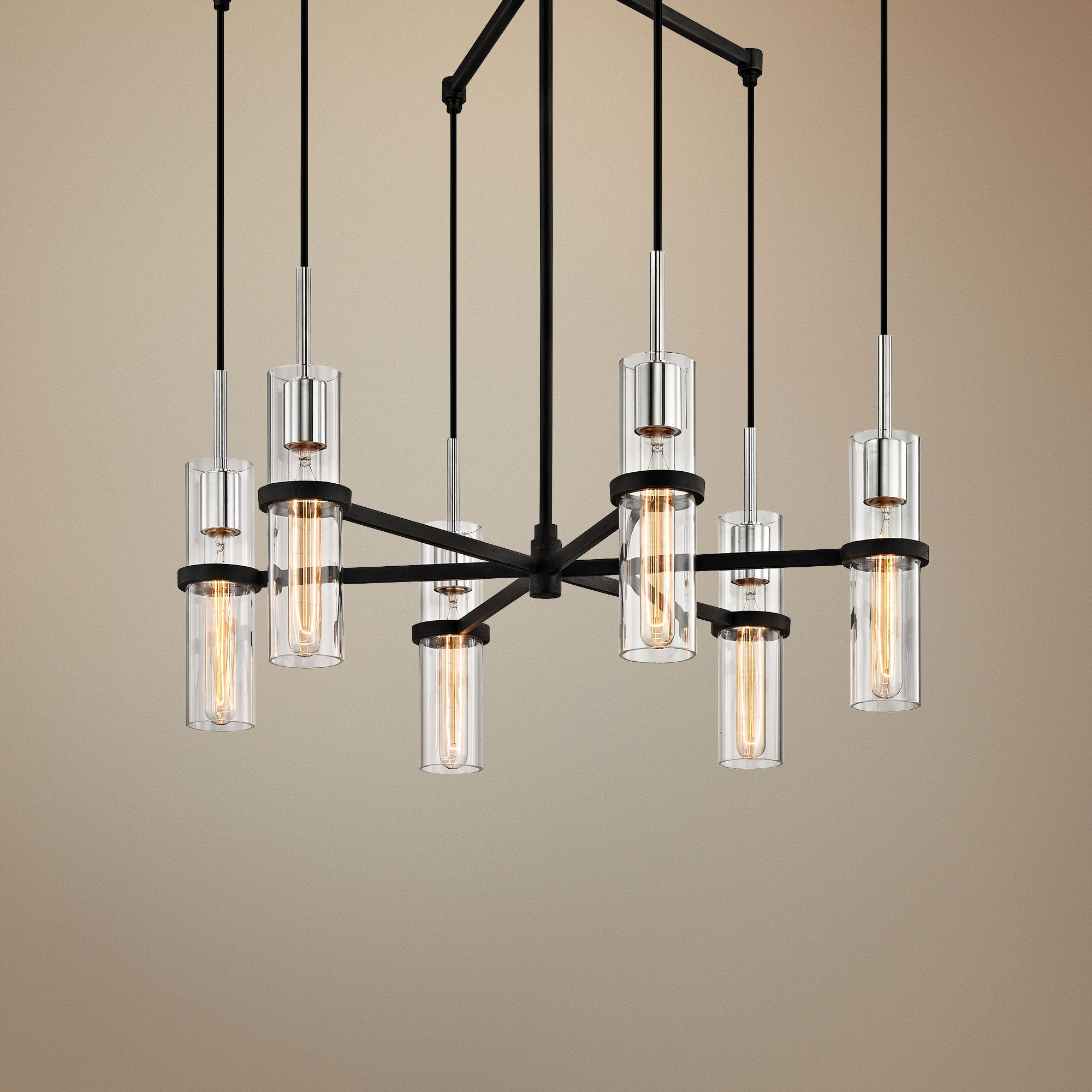 Xavier 28" Wide Vintage Iron 6-Light Pendant