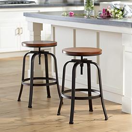 Backless Metal Barstools Seating, Lamps Plus Backless Counter Stools