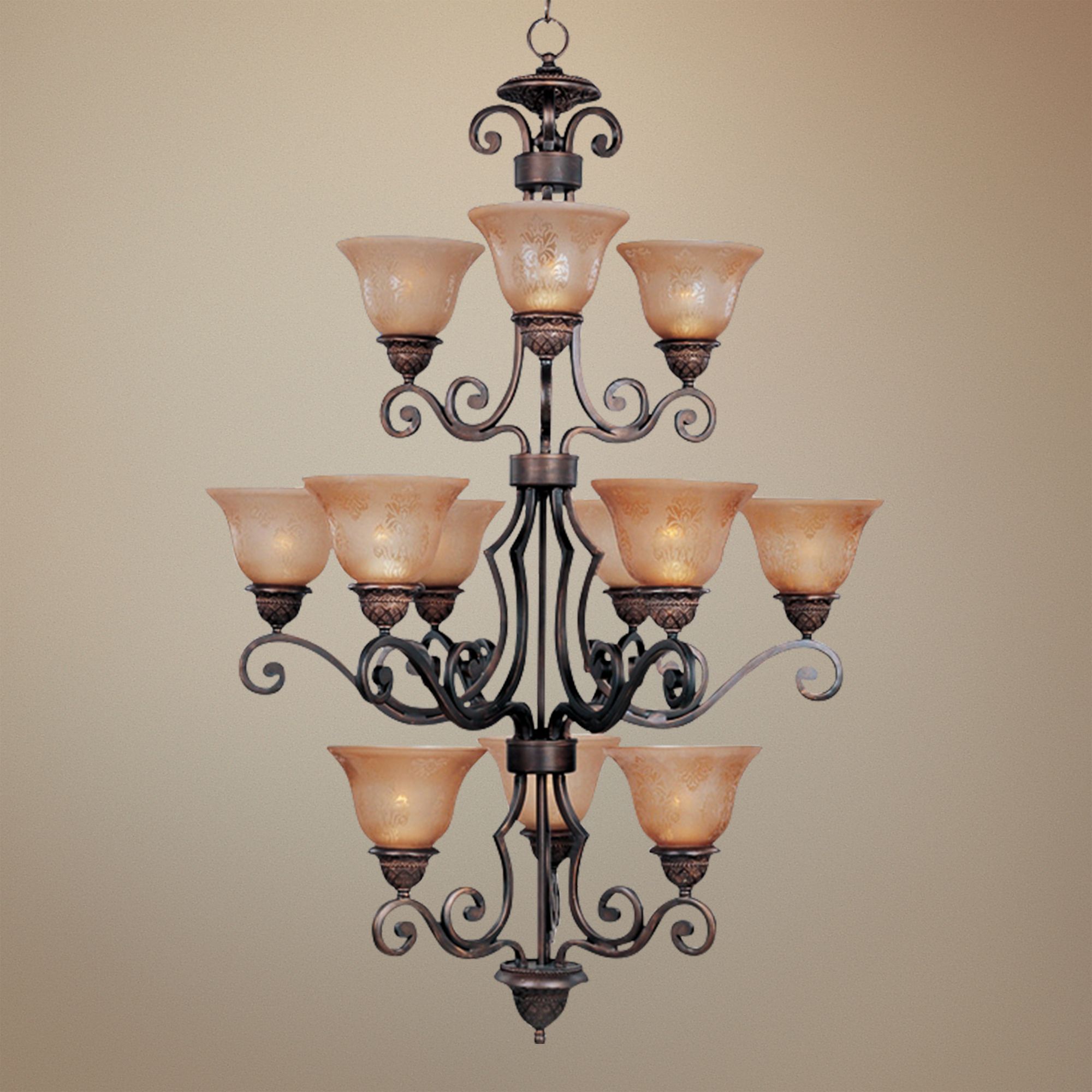 Symphony Collection 30" Wide 3-Tier Twelve Light Chandelier