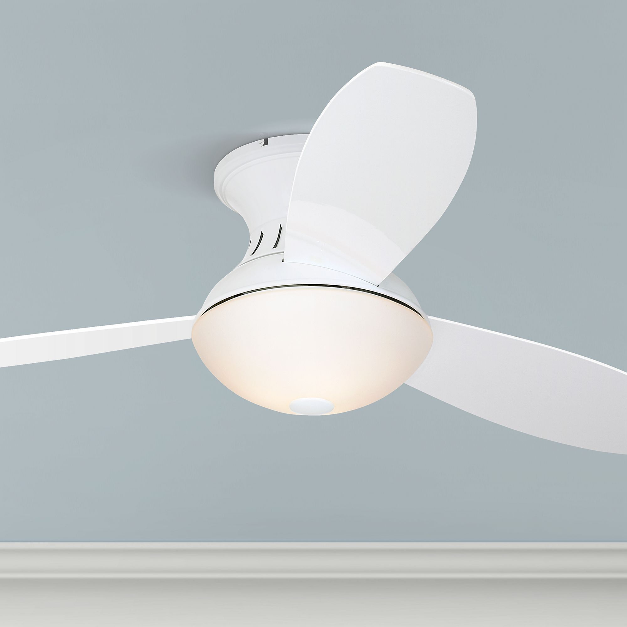 52 Possini Euro Encore White Hugger Led Ceiling Fan