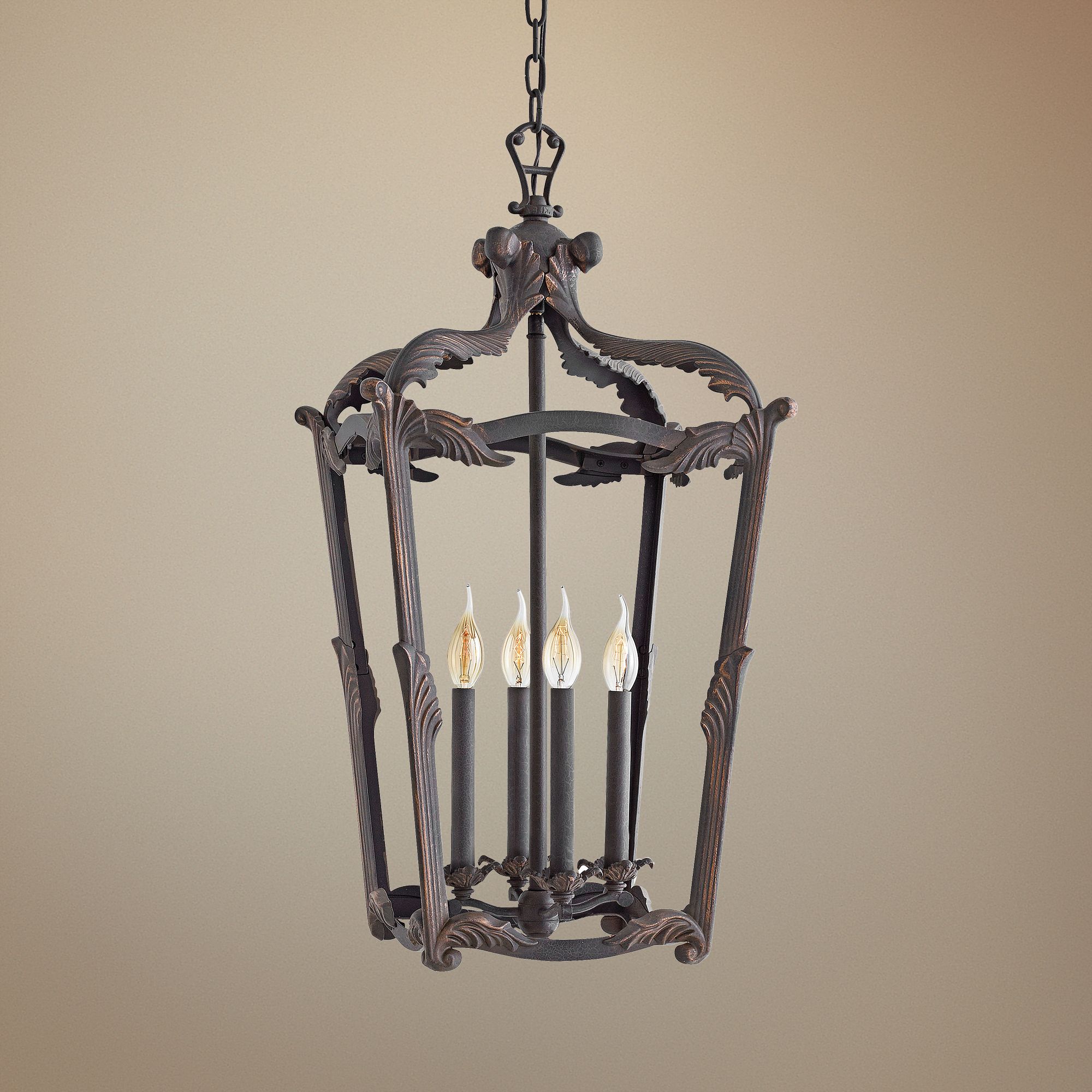 Hinkley Sorrento 16" Wide Aged Iron 4-Light Foyer Pendant 