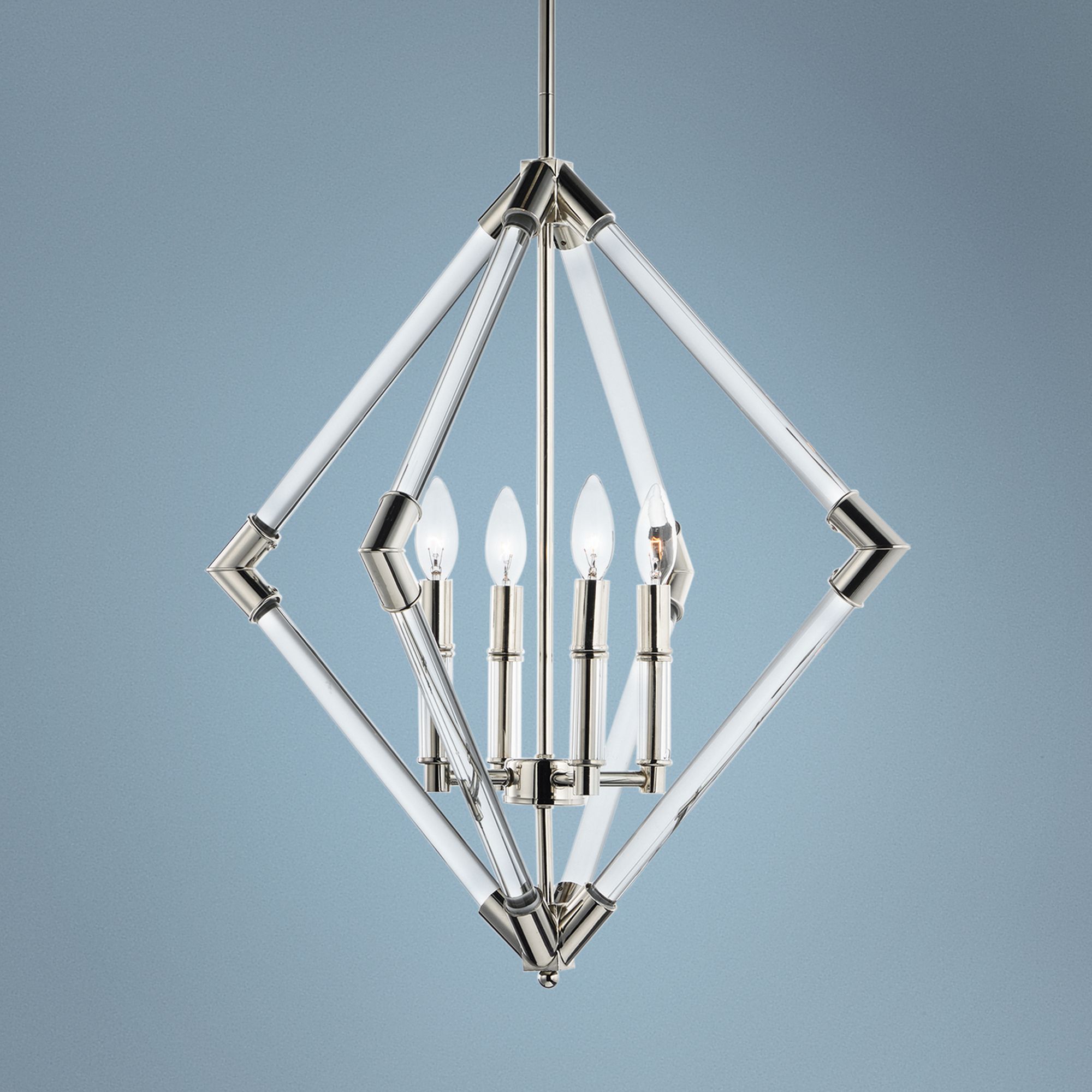 Maxim Lucent 24" Wide Polished Nickel 4-Light Pendant