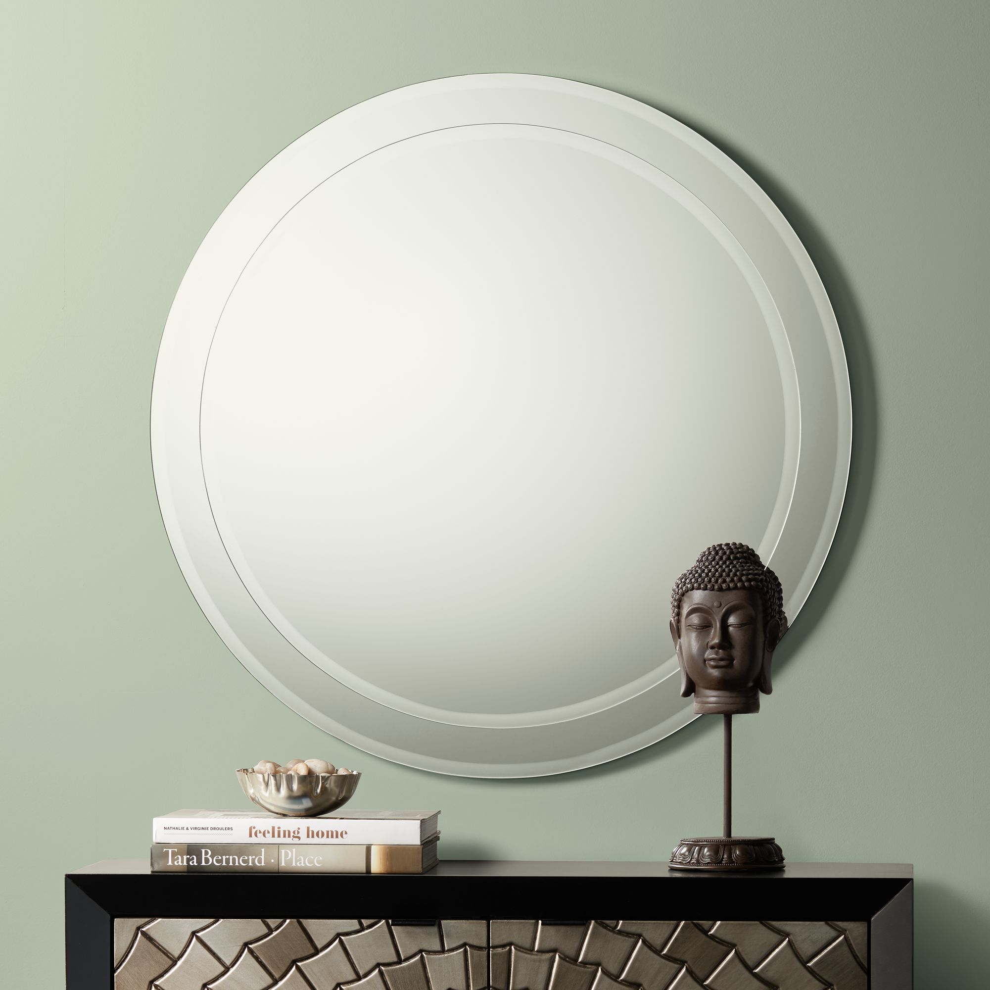 Possini Euro Lanesborough 33" Round Stacked Wall Mirror