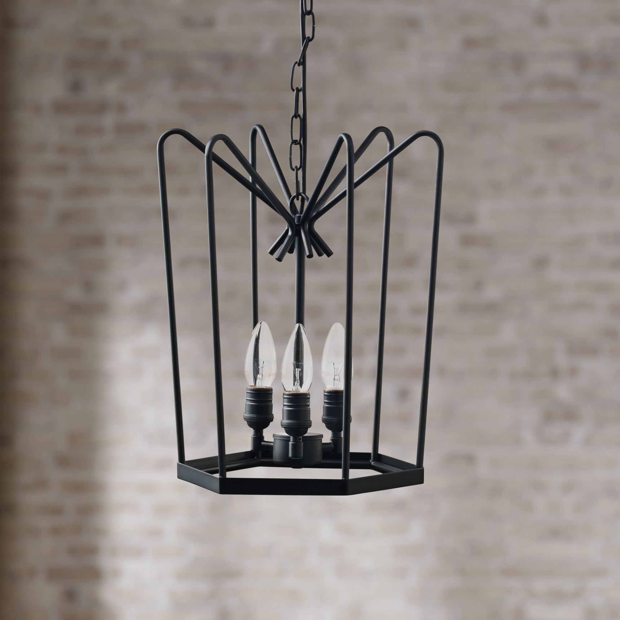 Hirondelle 12" Wide Black Iron 3-Light Mini-Chandelier 