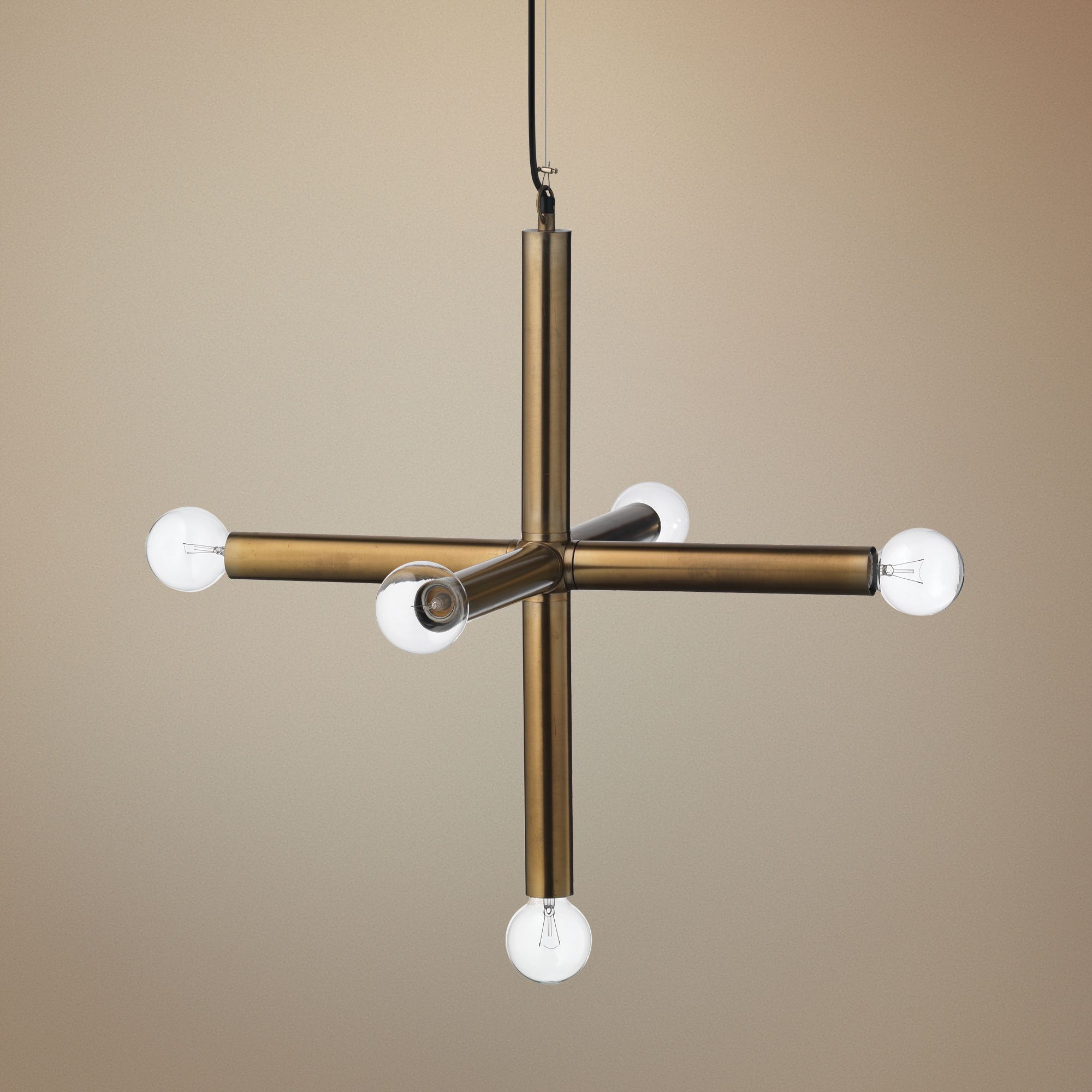 Jamie Young Moda 24"W Antique Brass Large 5-Light Pendant