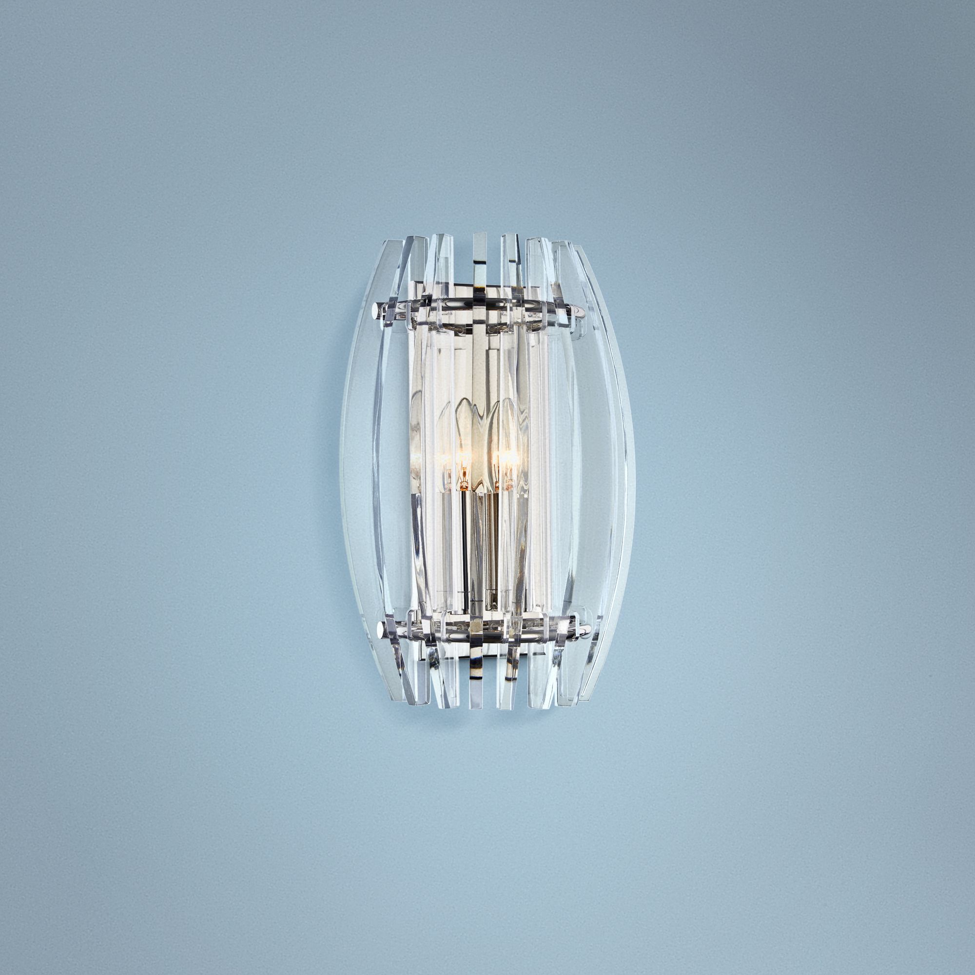 Freeze 14" High Polished Nickel 2-Light Wall Sconce