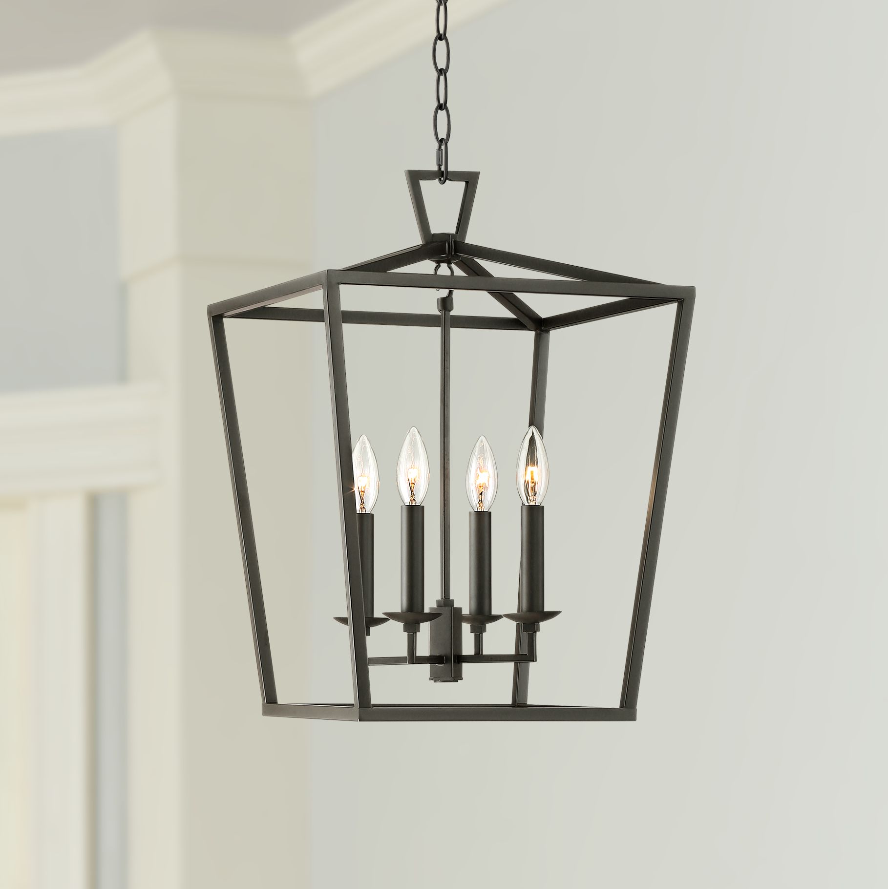 Coronado 14" Wide Oiled Bronze 4-Light Entry Pendant