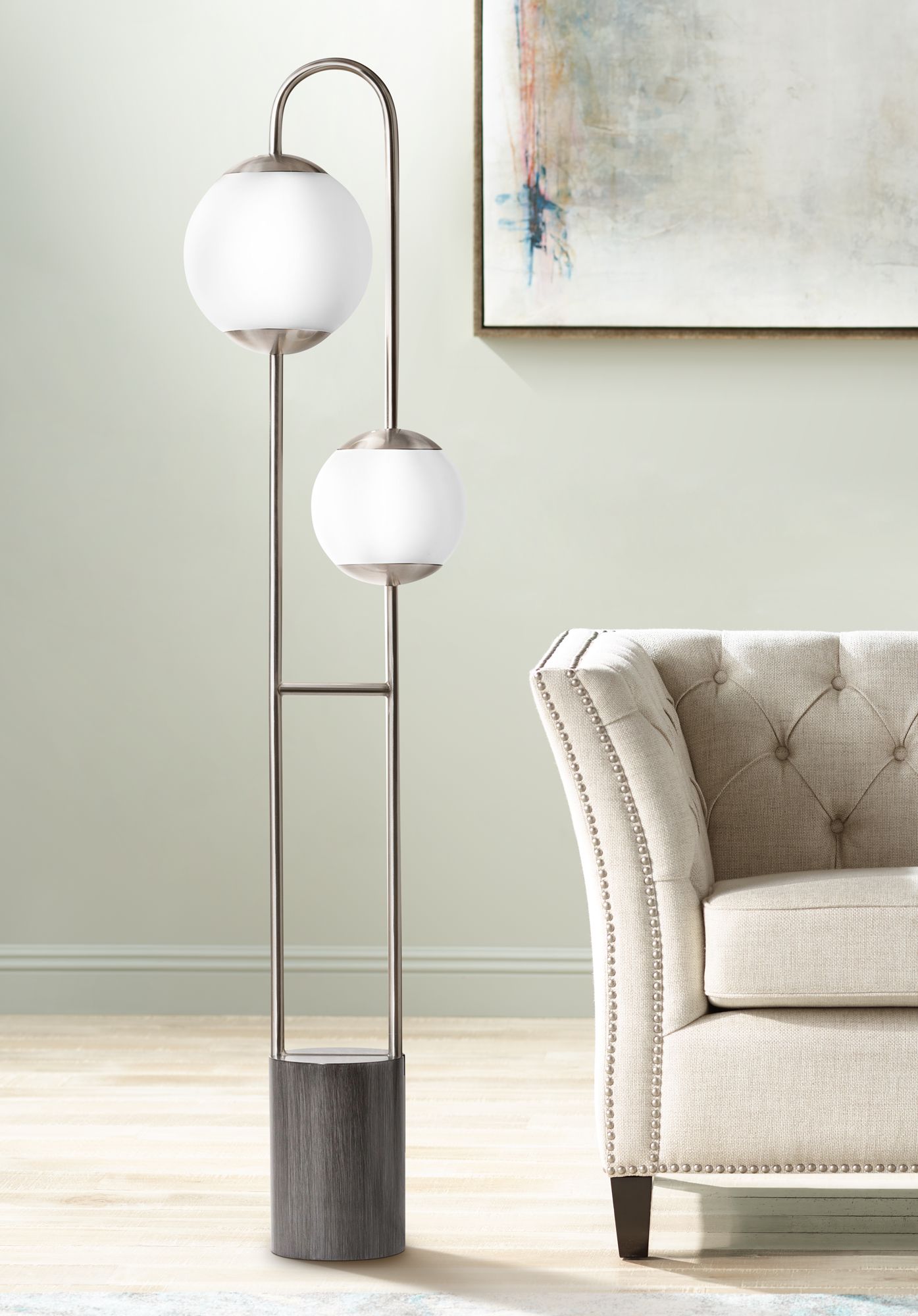 Nova Globus Brushed Nickel Floor Lamp