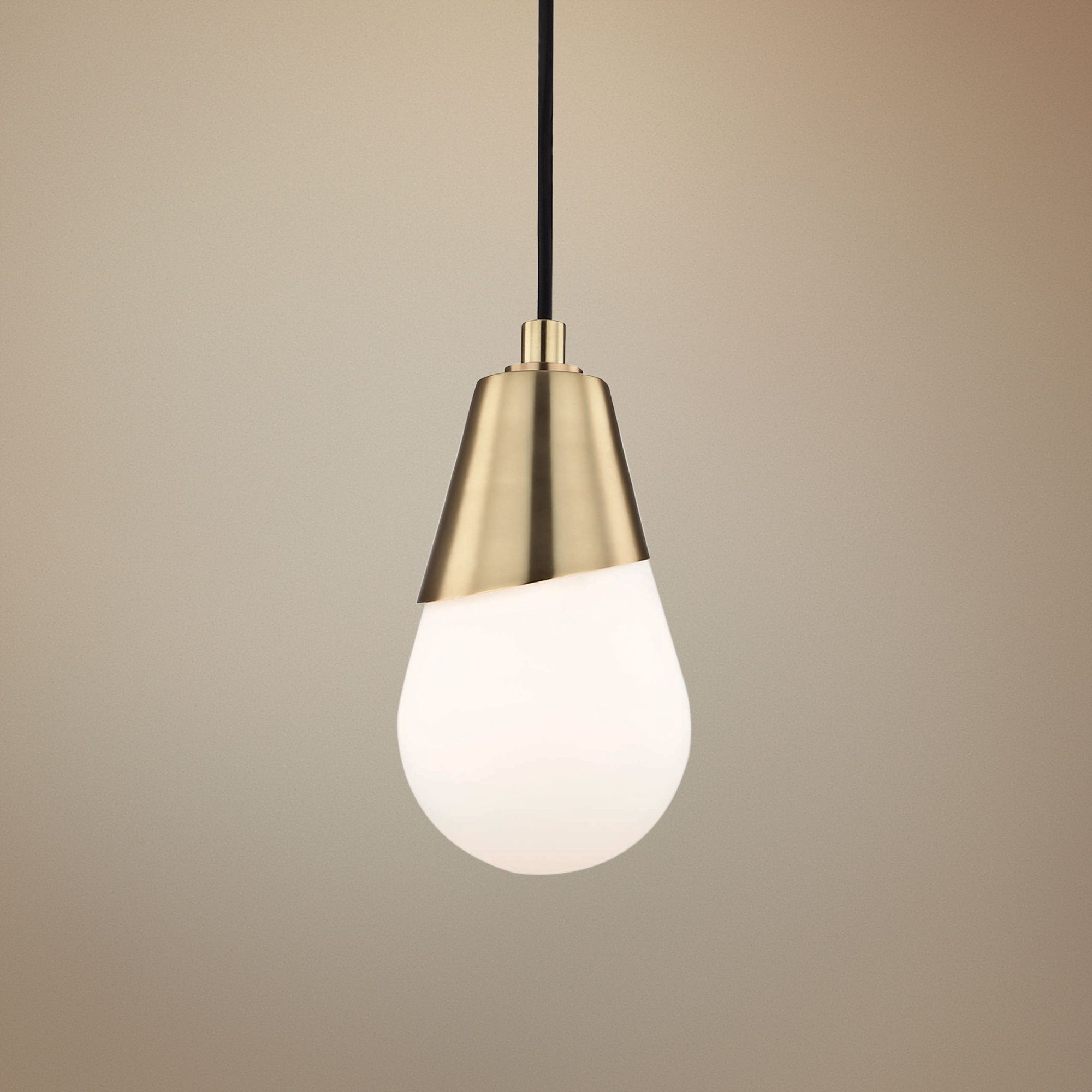 Mitzi Cora 5" Wide Aged Brass Mini Pendant