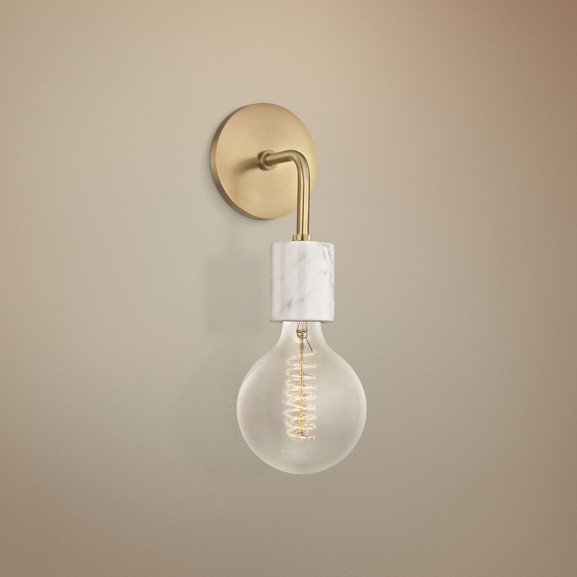 Mitzi Asime 14 1/2" High Aged Brass Wall Sconce