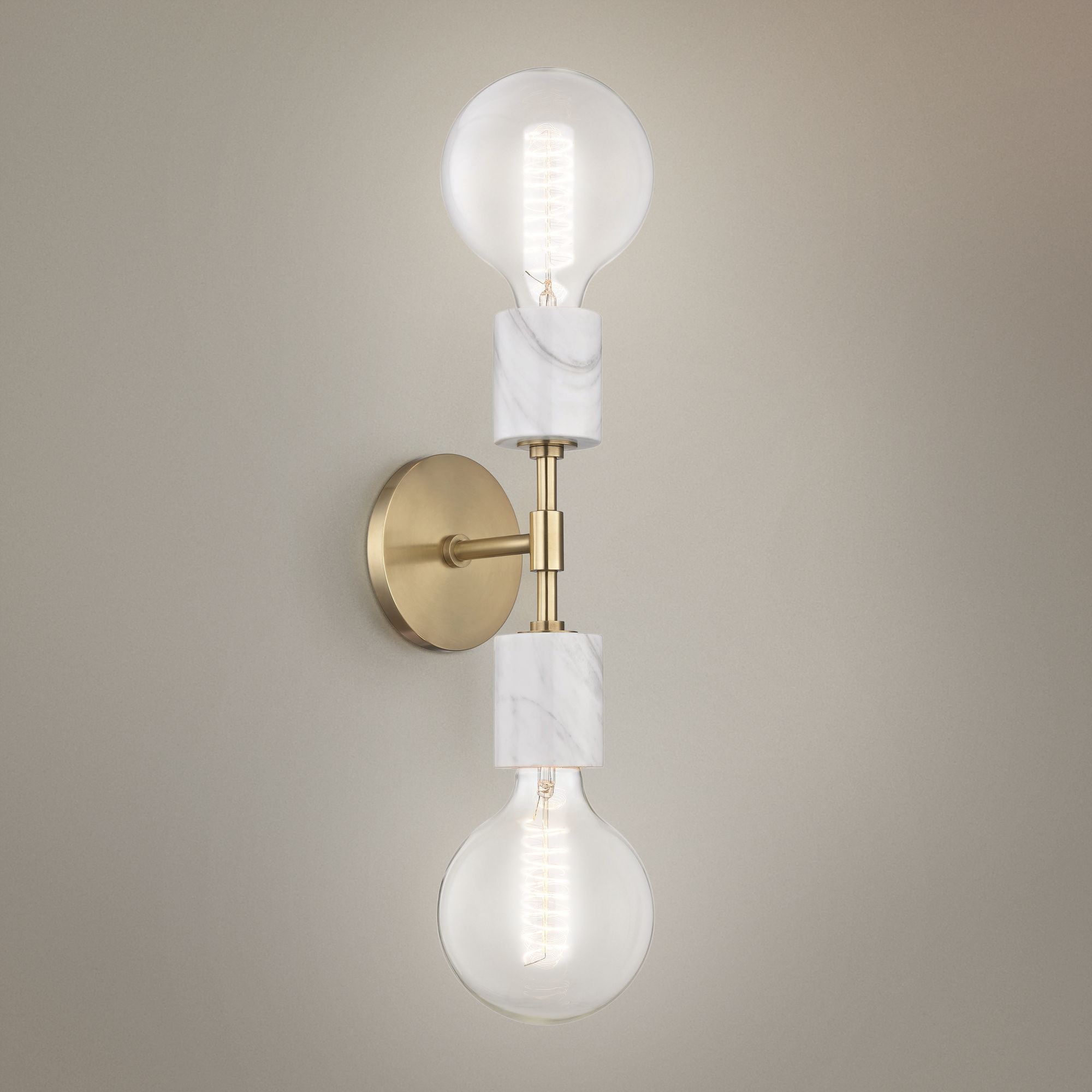 Mitzi Asime 21 3/4" High Aged Brass 2-Light Wall Sconce