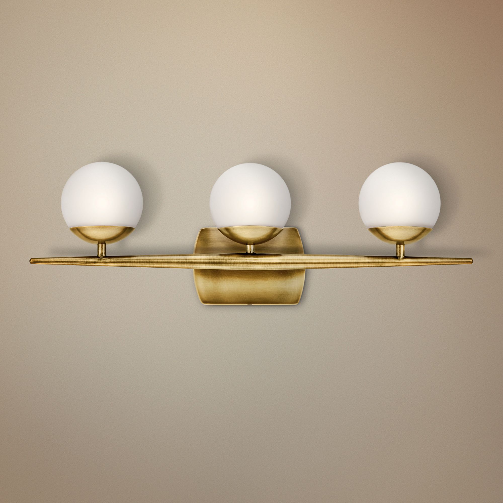 Jasper 24 1/2" Wide Natural Brass 3-Light Halogen Bath Light