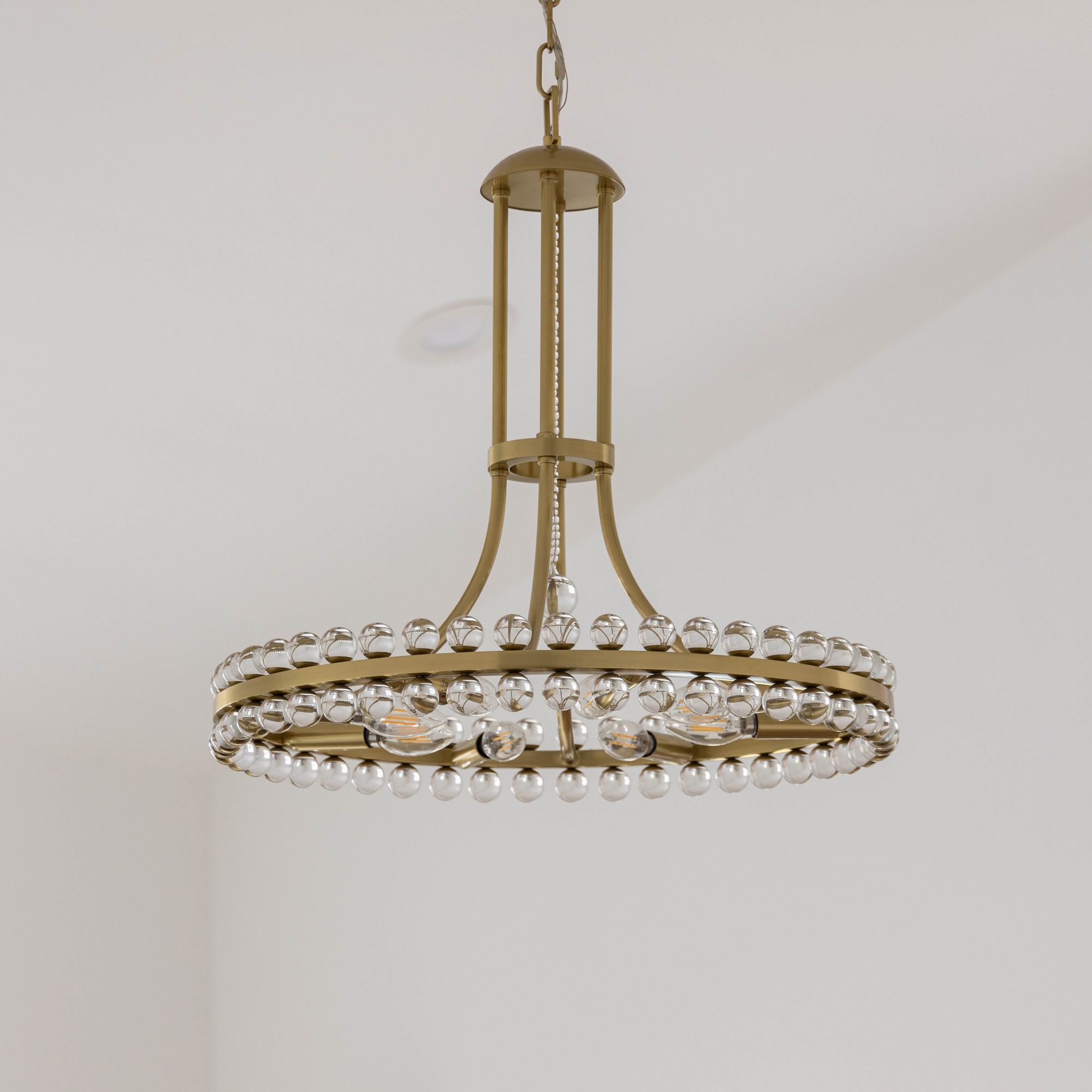 Crystorama Clover 22 1/2"W Aged Brass and Crystal Chandelier