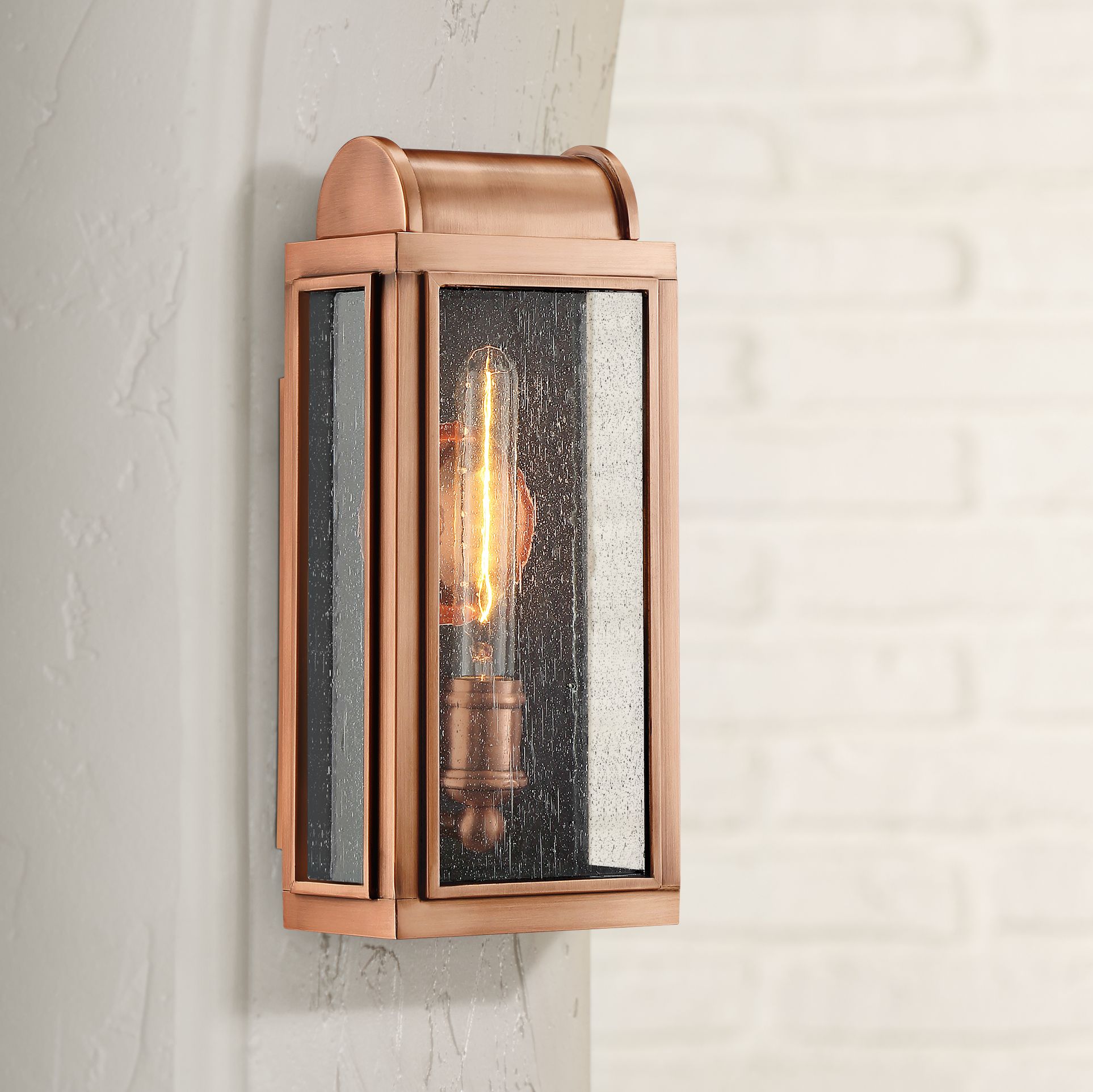 Quoizel Danville 14 1/2" High Aged Copper Outdoor Wall Light