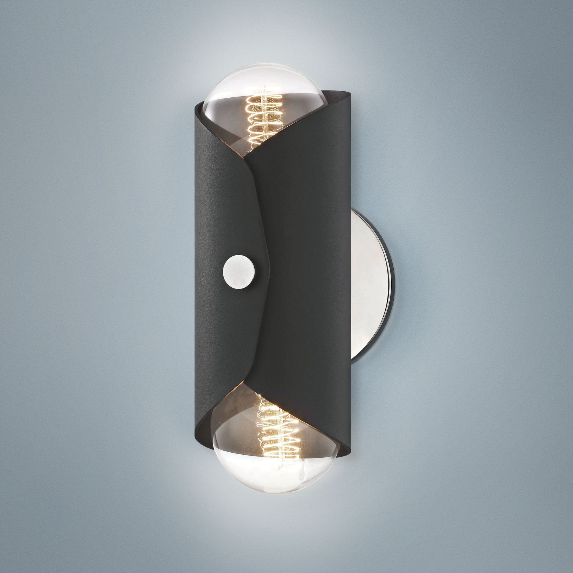 Mitzi Immo 11" High Nickel and Black 2Light Wall Sconce 46E03
