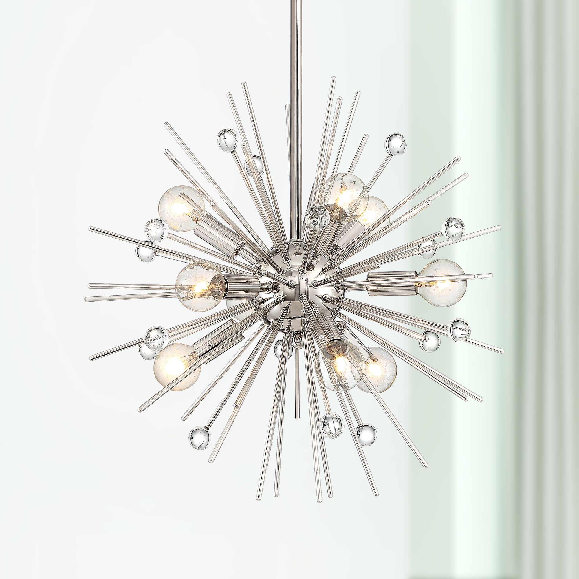 Possini Euro Janae 18" Wide Polished Nickel Pendant Light