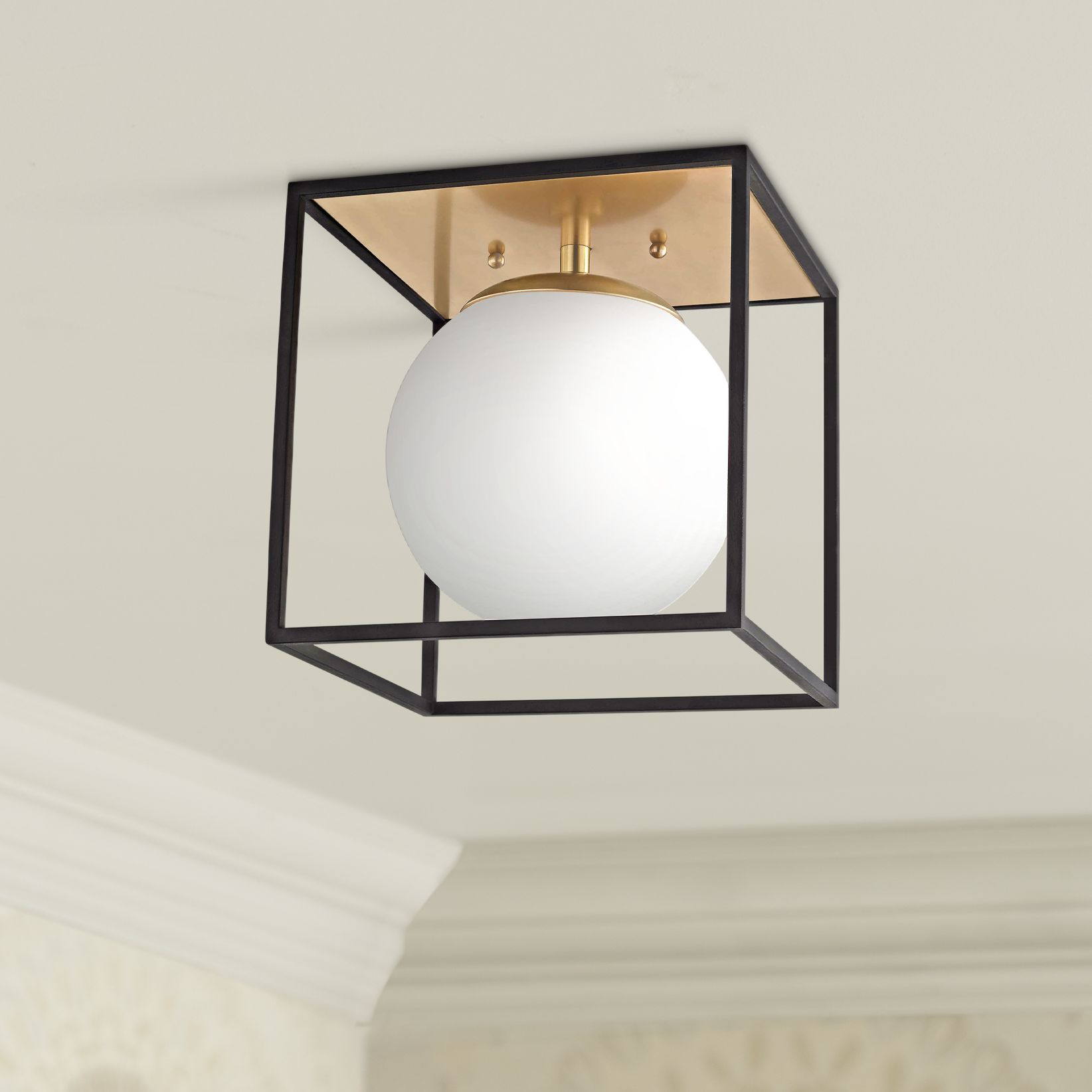 Mitzi Aira 14" Wide Aged Brass Ceiling Light