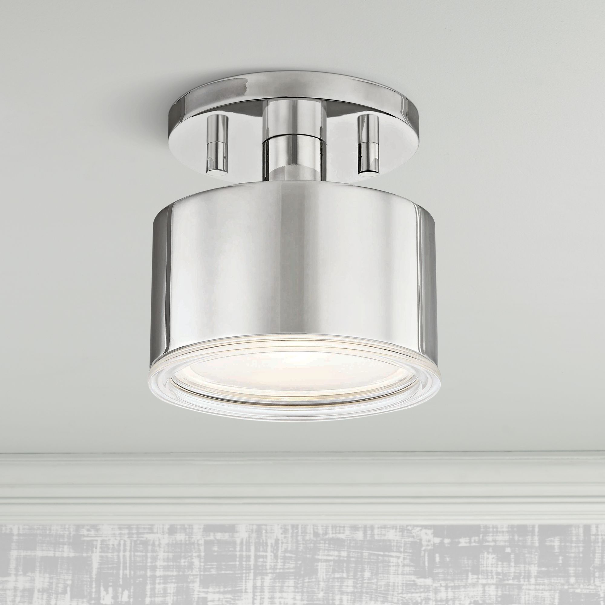 Mitzi Nora 5 1/4" Wide Polished Nickel LED Ceiling Light
