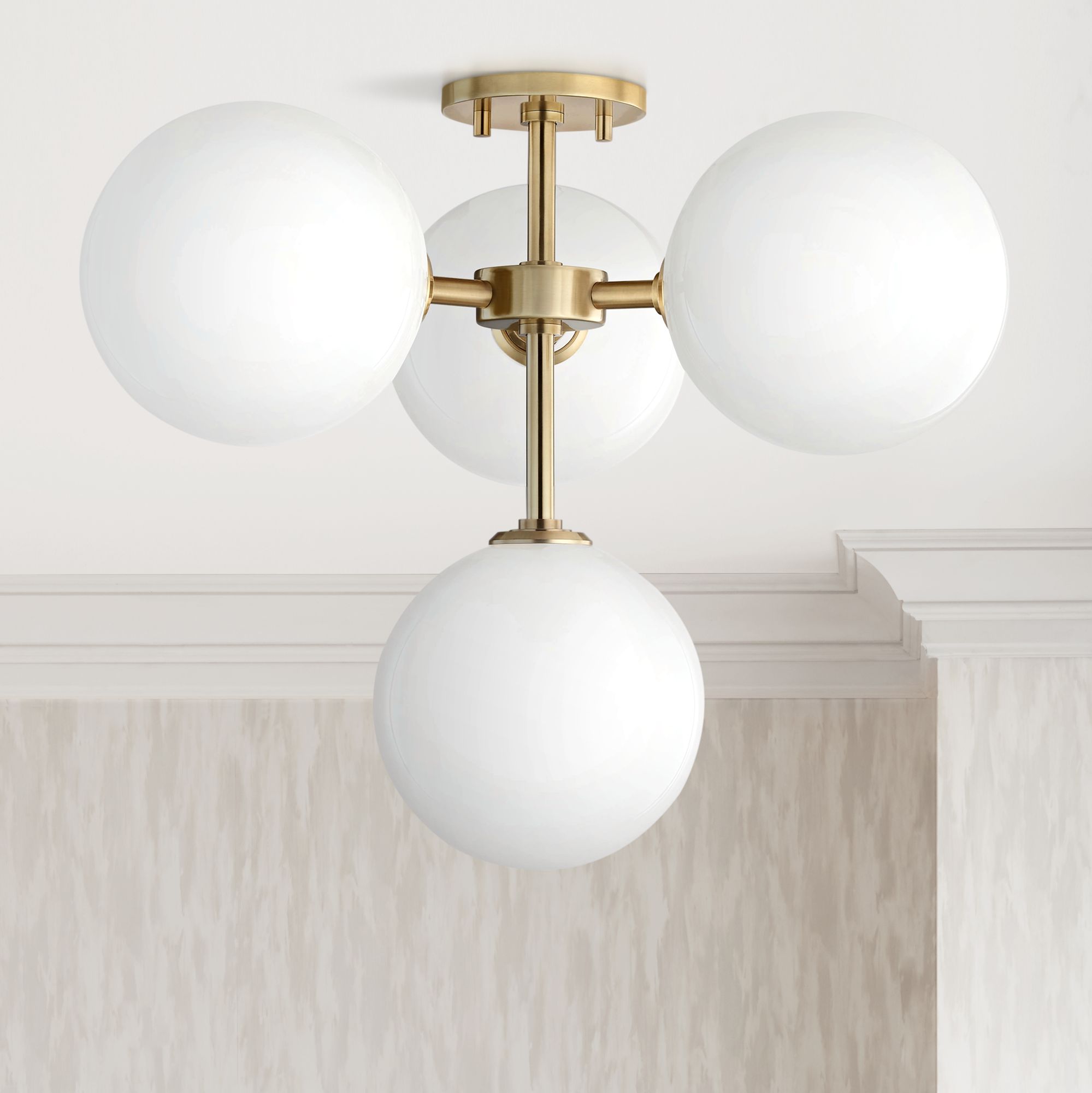 Mitzi Ashleigh 20 1/4"W Aged Brass 4-Light LED Ceiling Light
