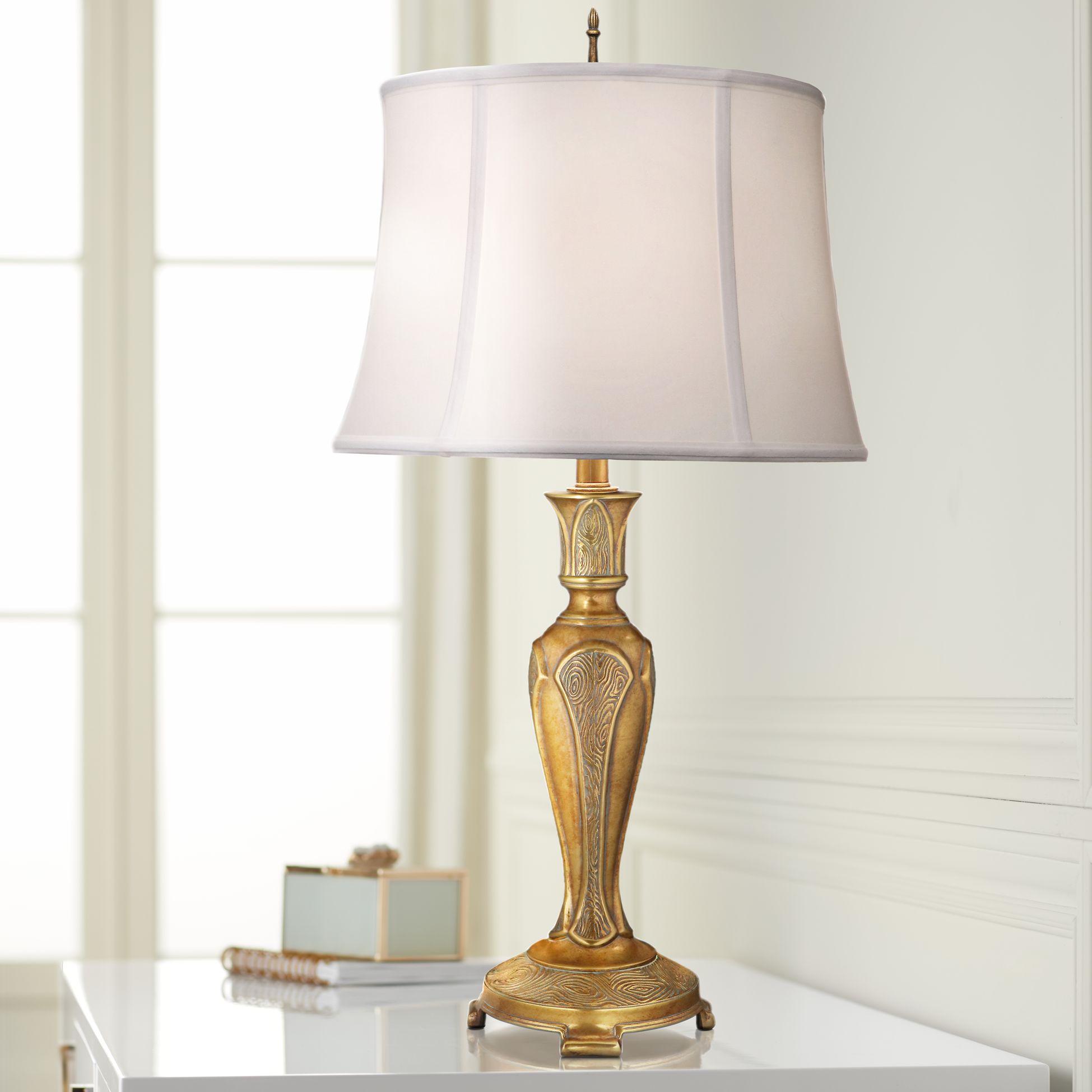 Stiffel Jasmyn Polished Honey Brass Table Lamp