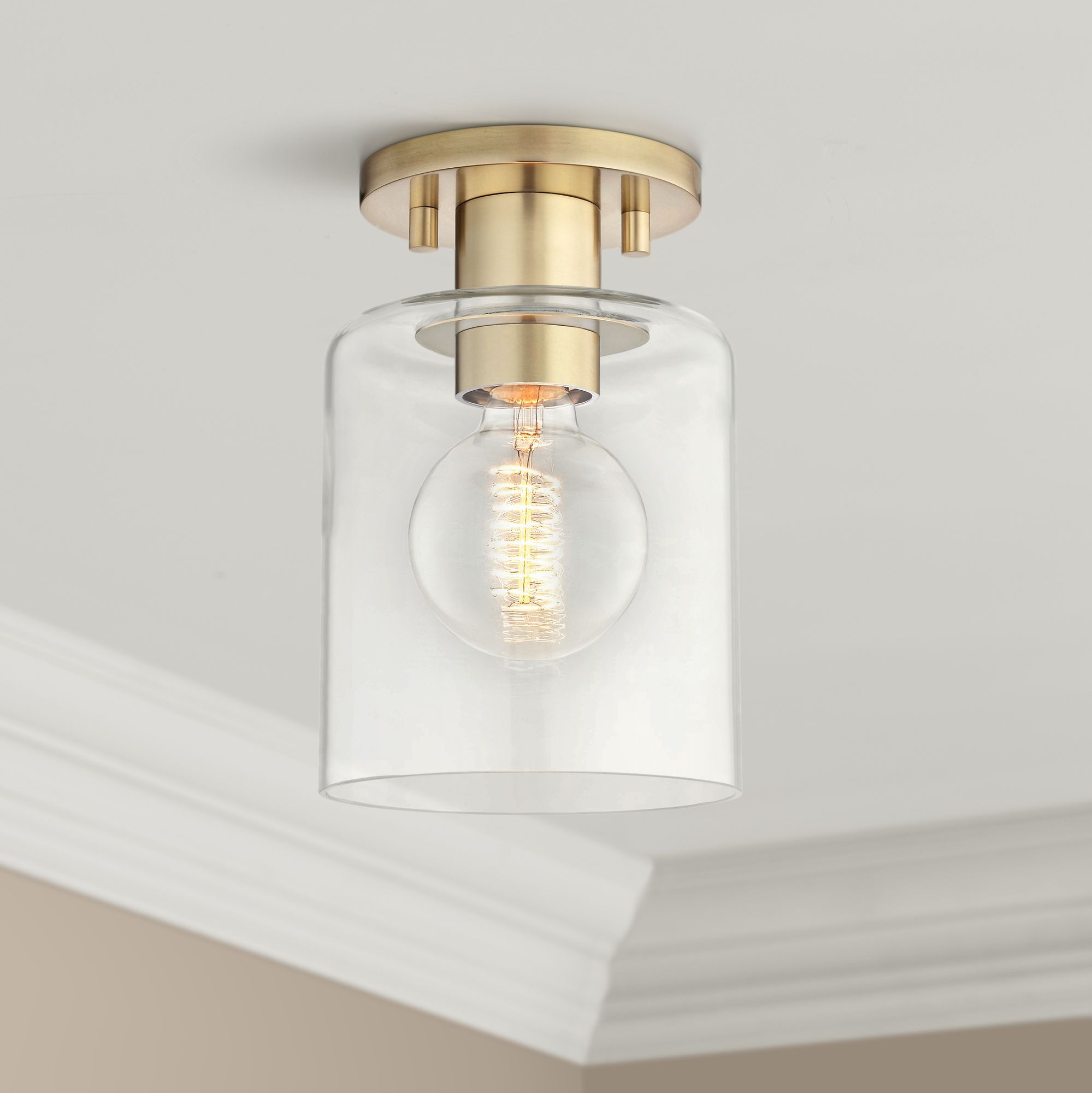 Mitzi Neko 5 1/2" Wide Aged Brass Ceiling Light