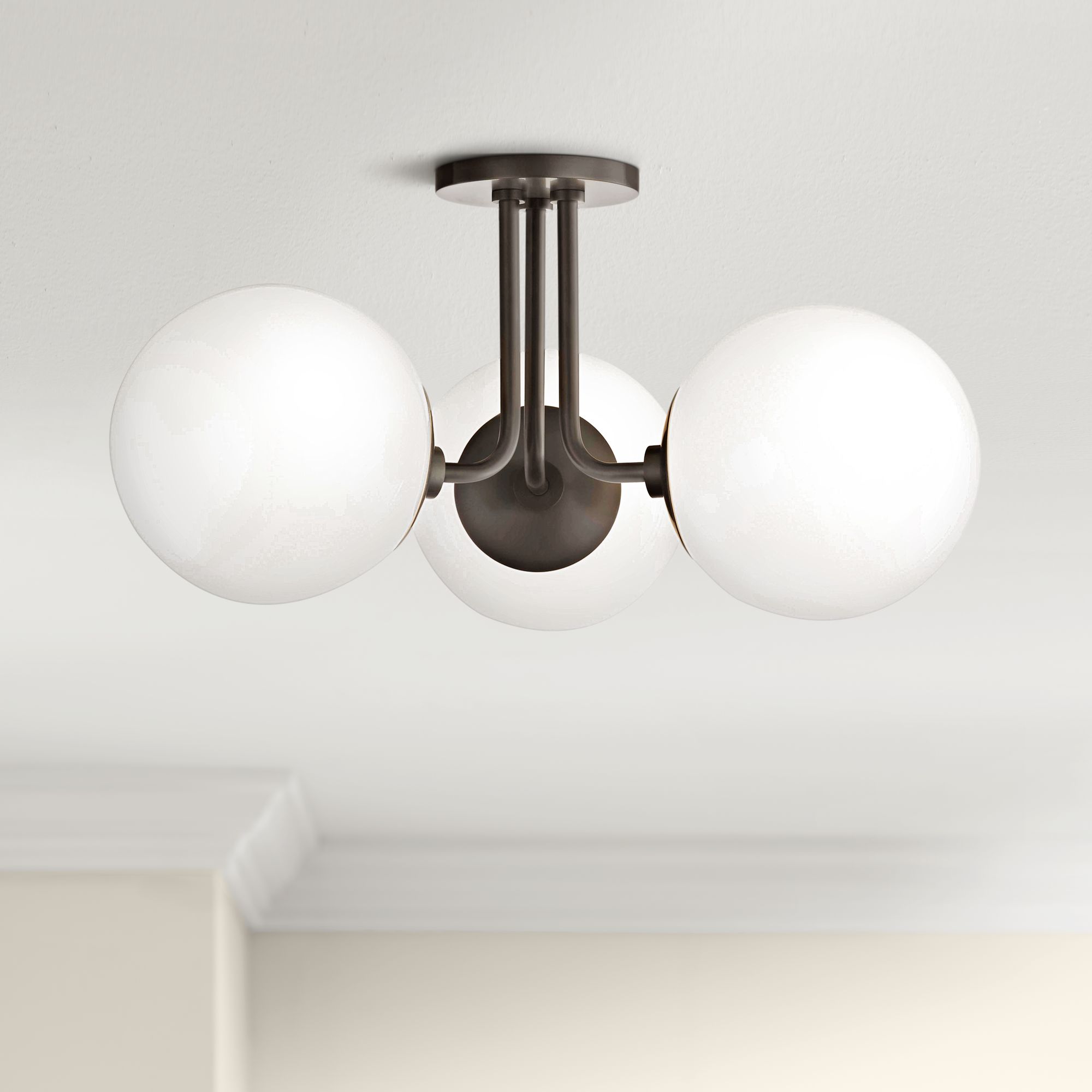 Mitzi Stella 18 1/4" Wide Old Bronze 3-Light Ceiling Light