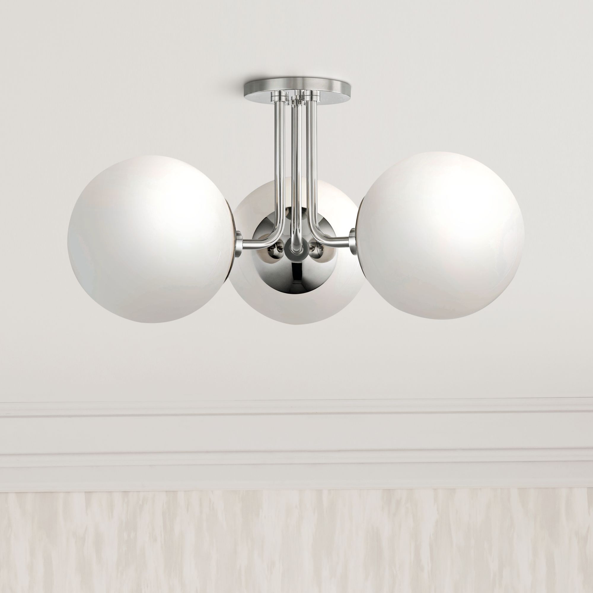 Mitzi Stella 18 1/4"W Polished Nickel 3-Light Ceiling Light