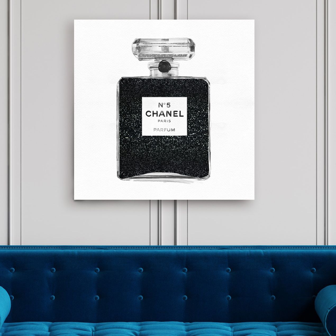 Oliver Gal Black Classic Number 5 Canvas Wall Art